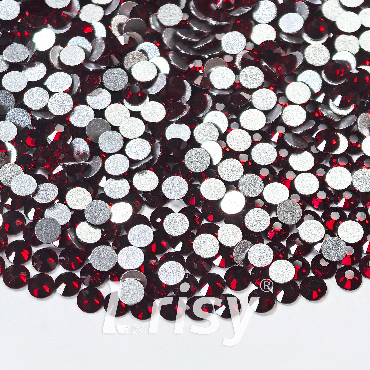 Dk.Siam Red Flat Back Rhinestones FBRS080