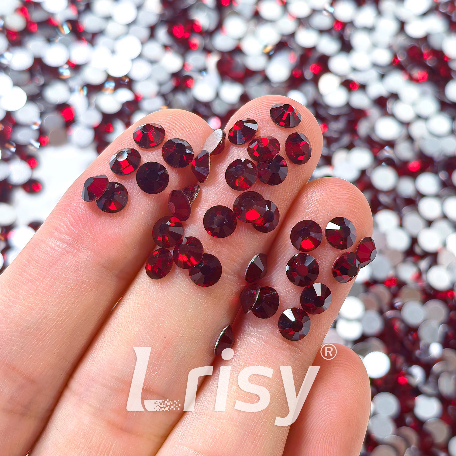 Dk.Siam Red Flat Back Rhinestones FBRS080