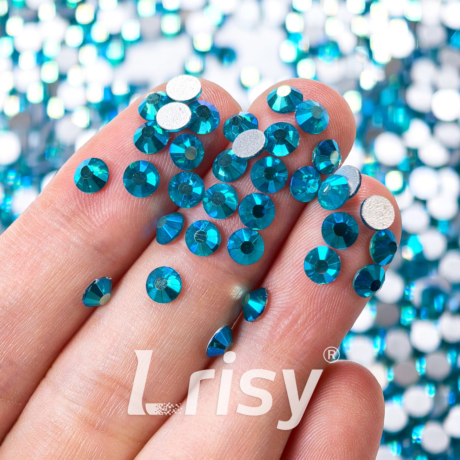 Peacock Blue AB Flat Back Rhinestones FBRS109