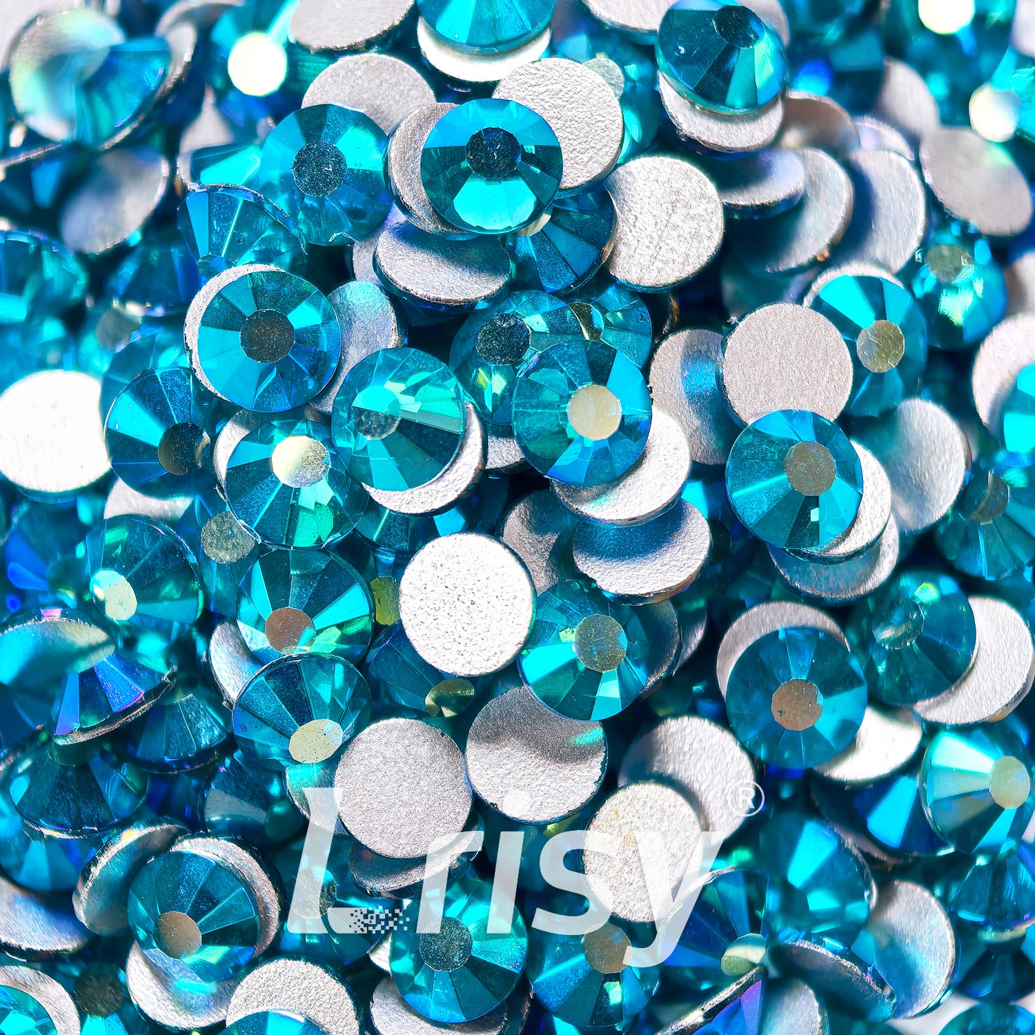Peacock Blue AB Flat Back Rhinestones FBRS109