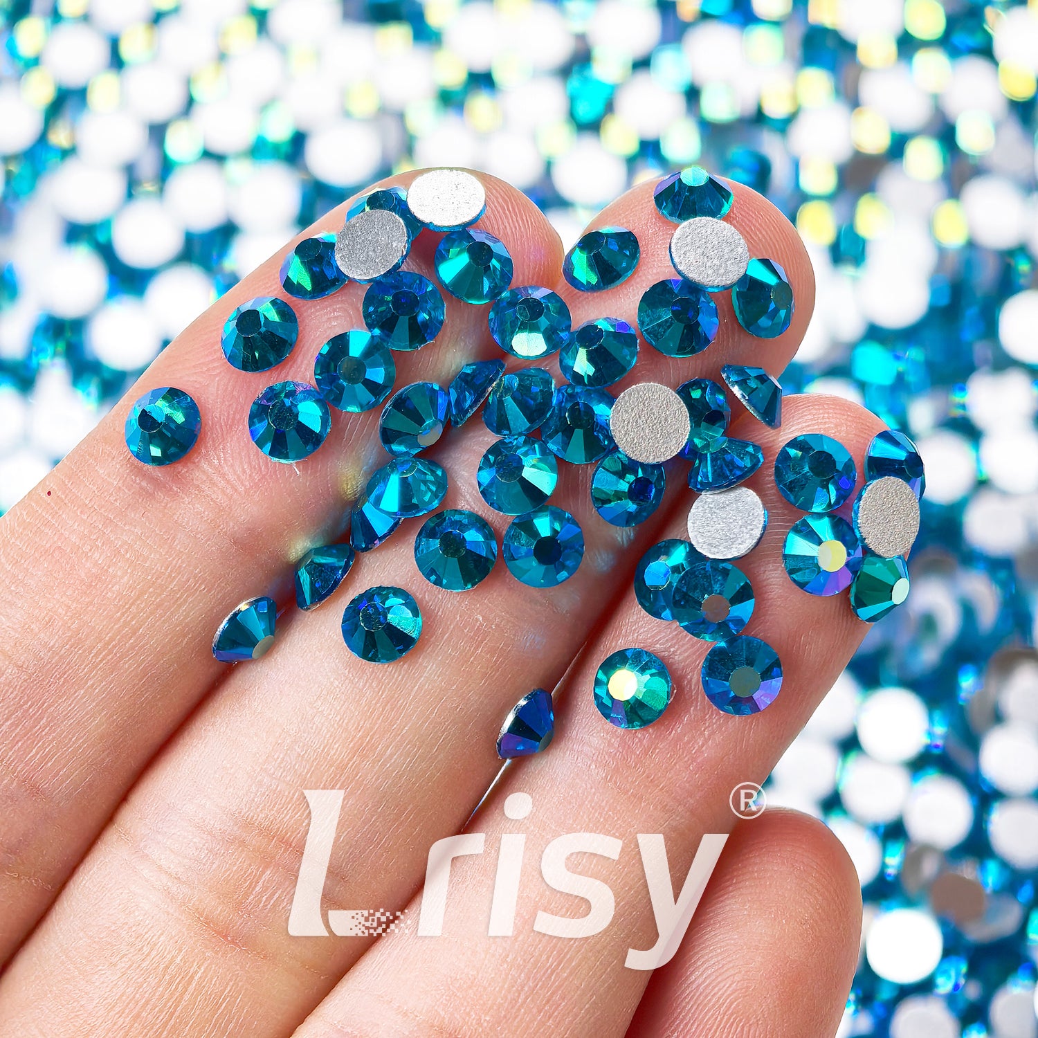 Capri Blue AB Flat Back Rhinestones FBRS111