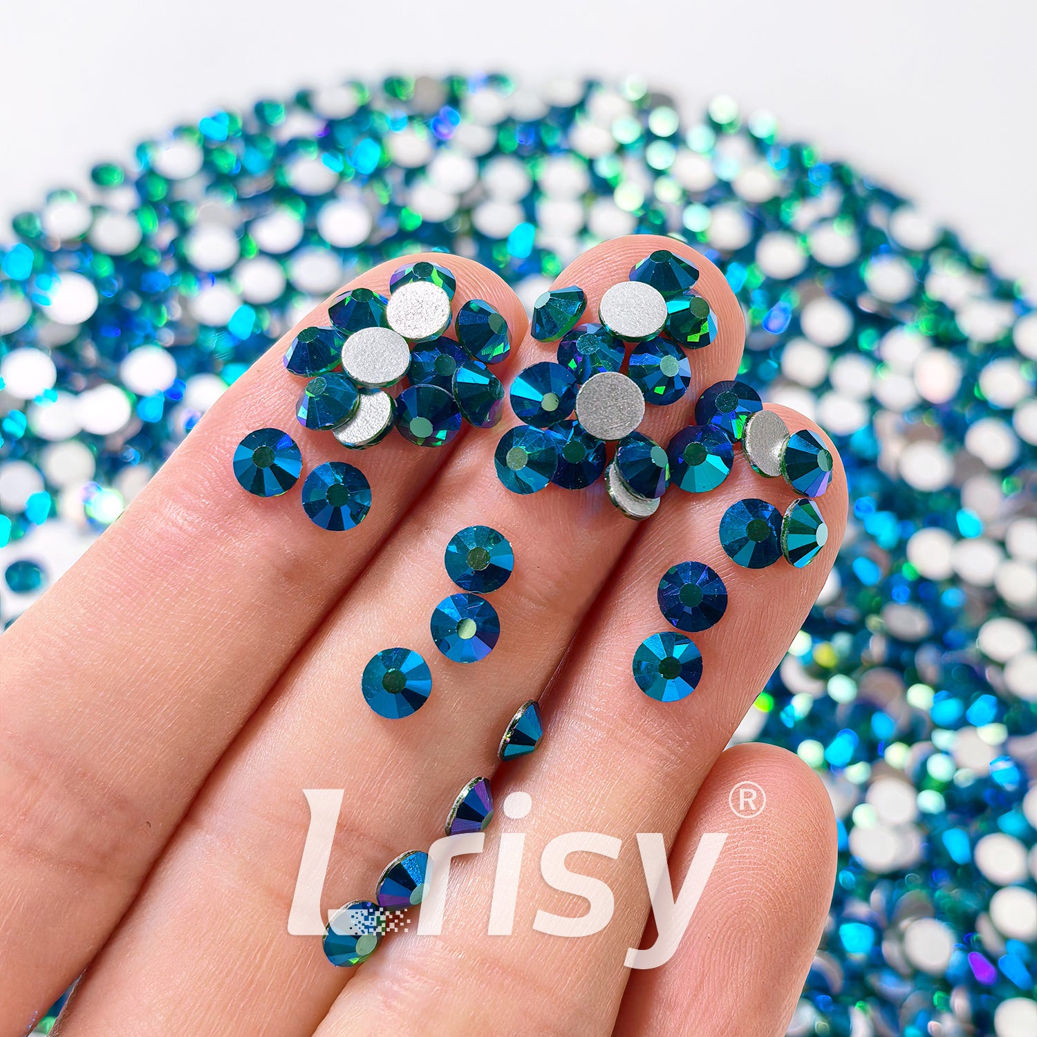 Emerald AB(Blue With Green) Flat Back Rhinestones FBRS113