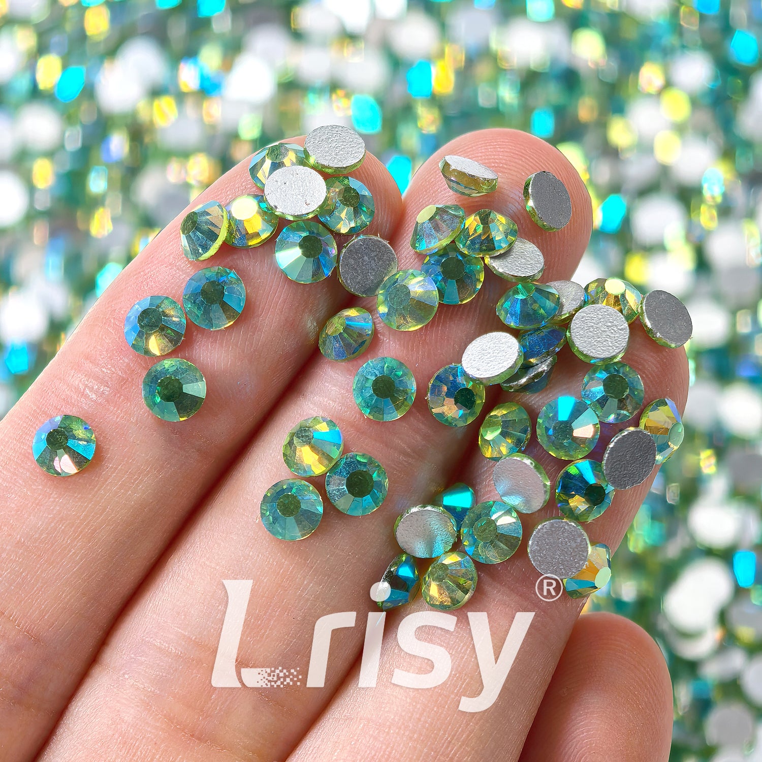 Peridot AB Green Flat Back Rhinestones FBRS114