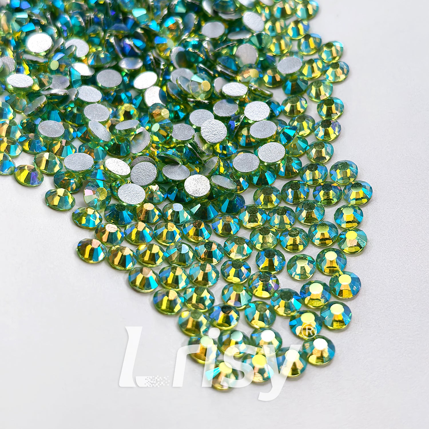 Peridot AB Green Flat Back Rhinestones FBRS114