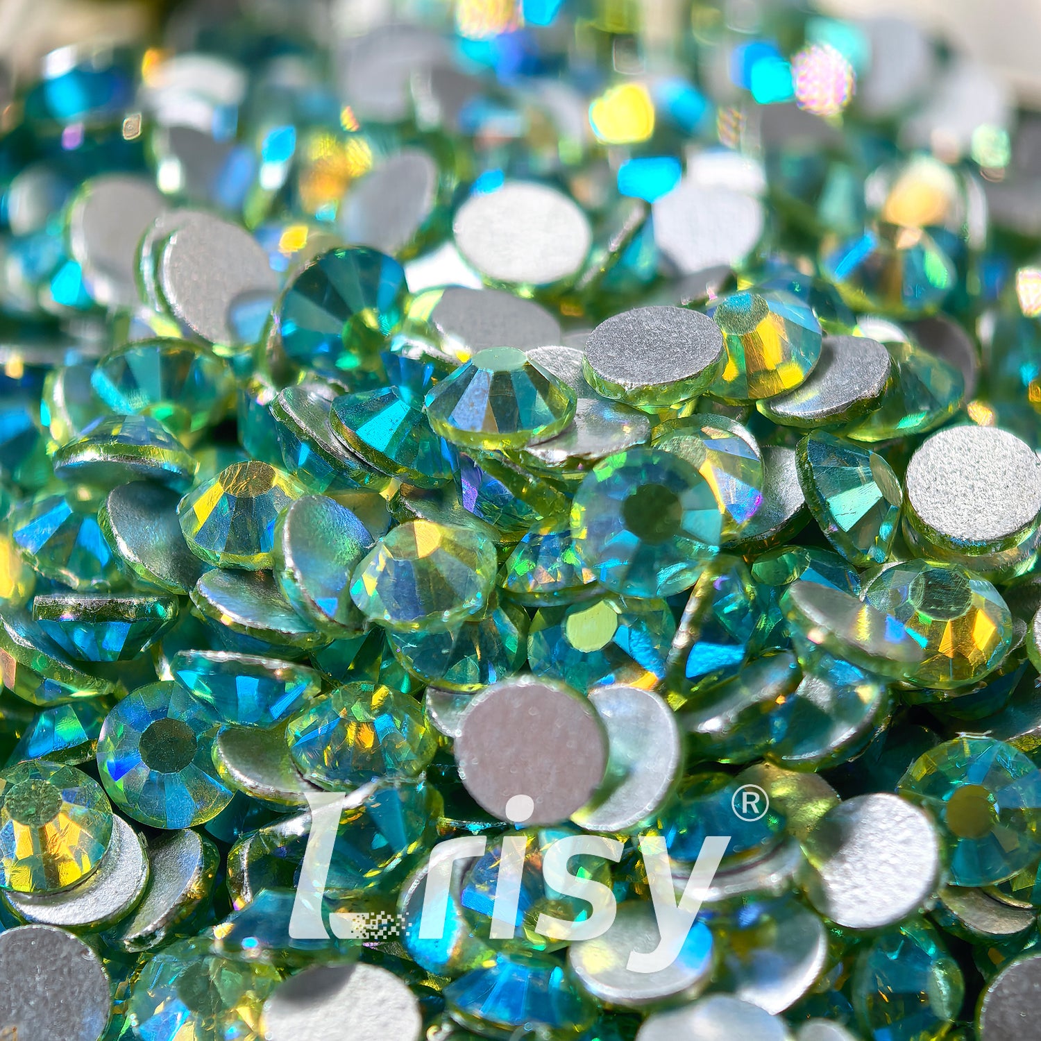 Peridot AB Green Flat Back Rhinestones FBRS114