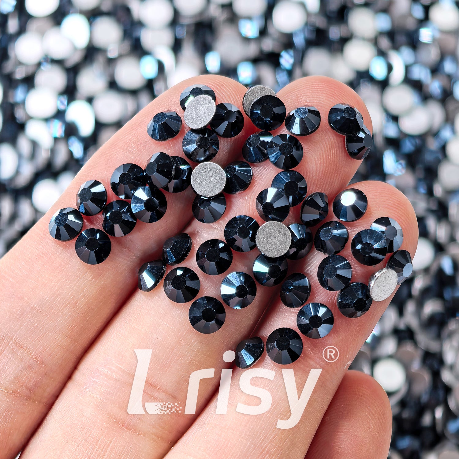 Jet Hematite Black Flat Back Rhinestones FBRS207