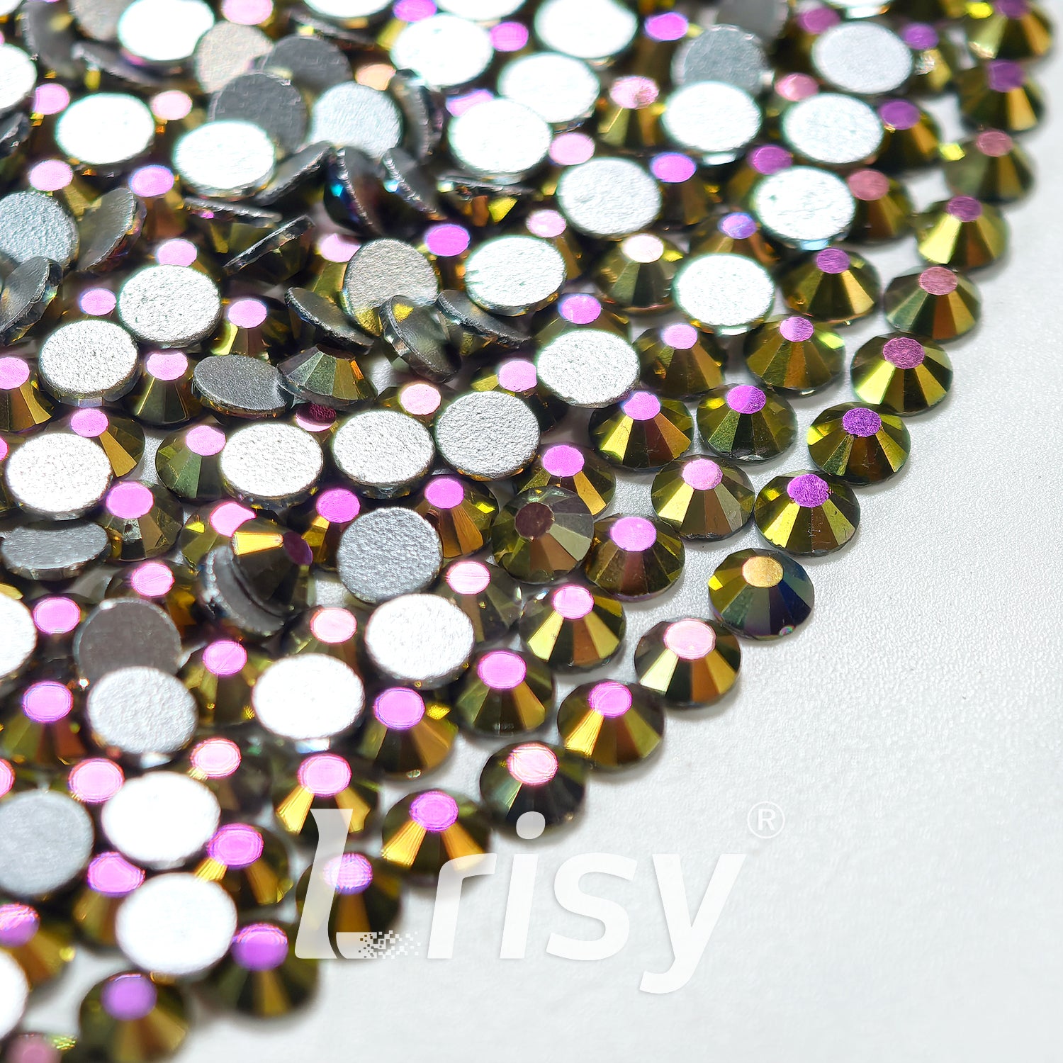 Metal Pink Flat Back Rhinestones FBRS229