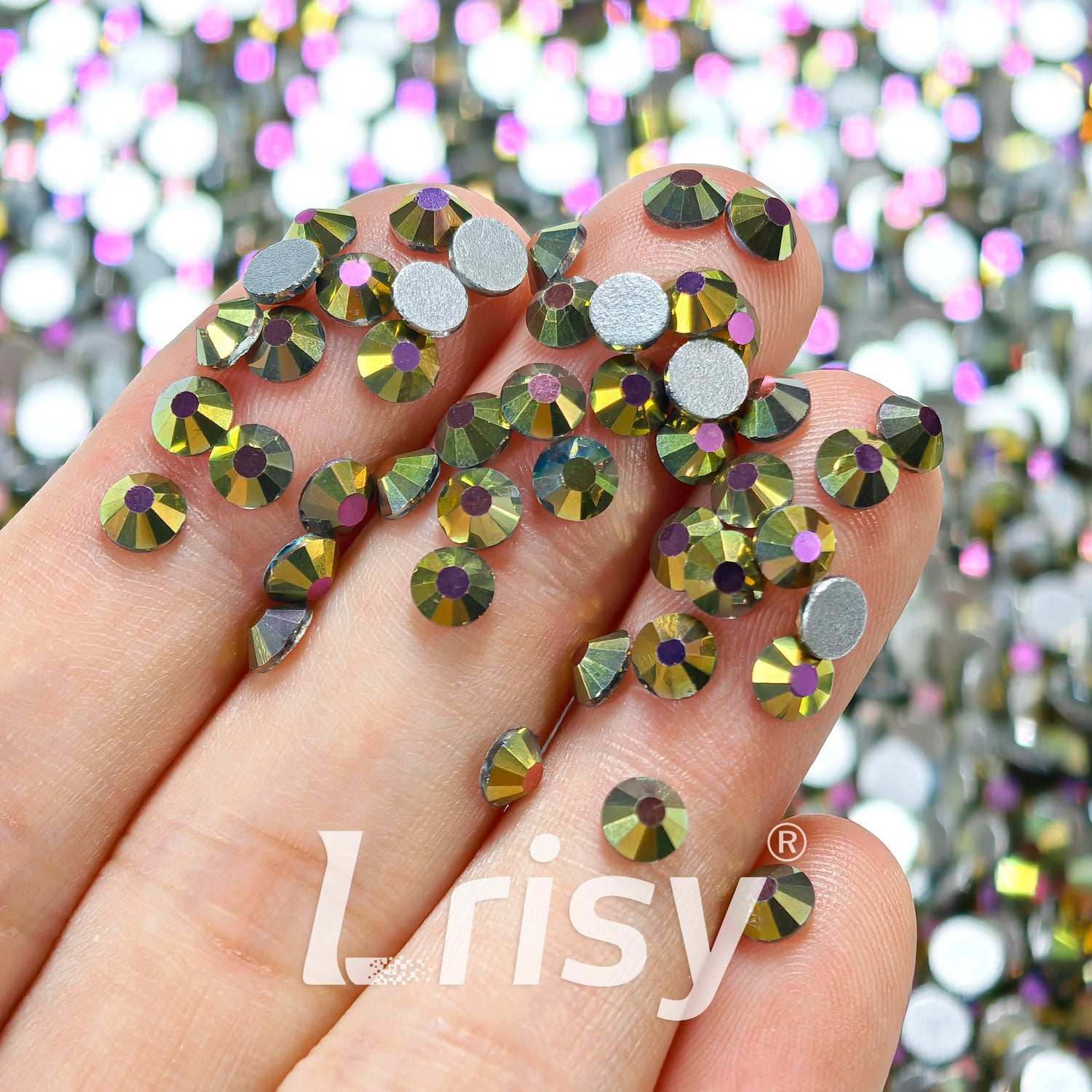 Metal Pink Flat Back Rhinestones FBRS229