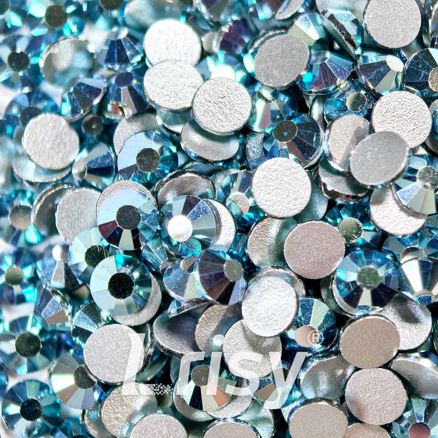 Crytal Heart Light Blue Flat Back Rhinestones FBRS231