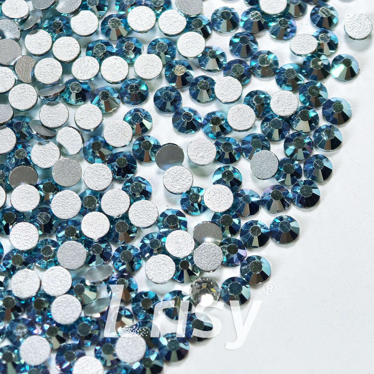 Crytal Heart Light Blue Flat Back Rhinestones FBRS231