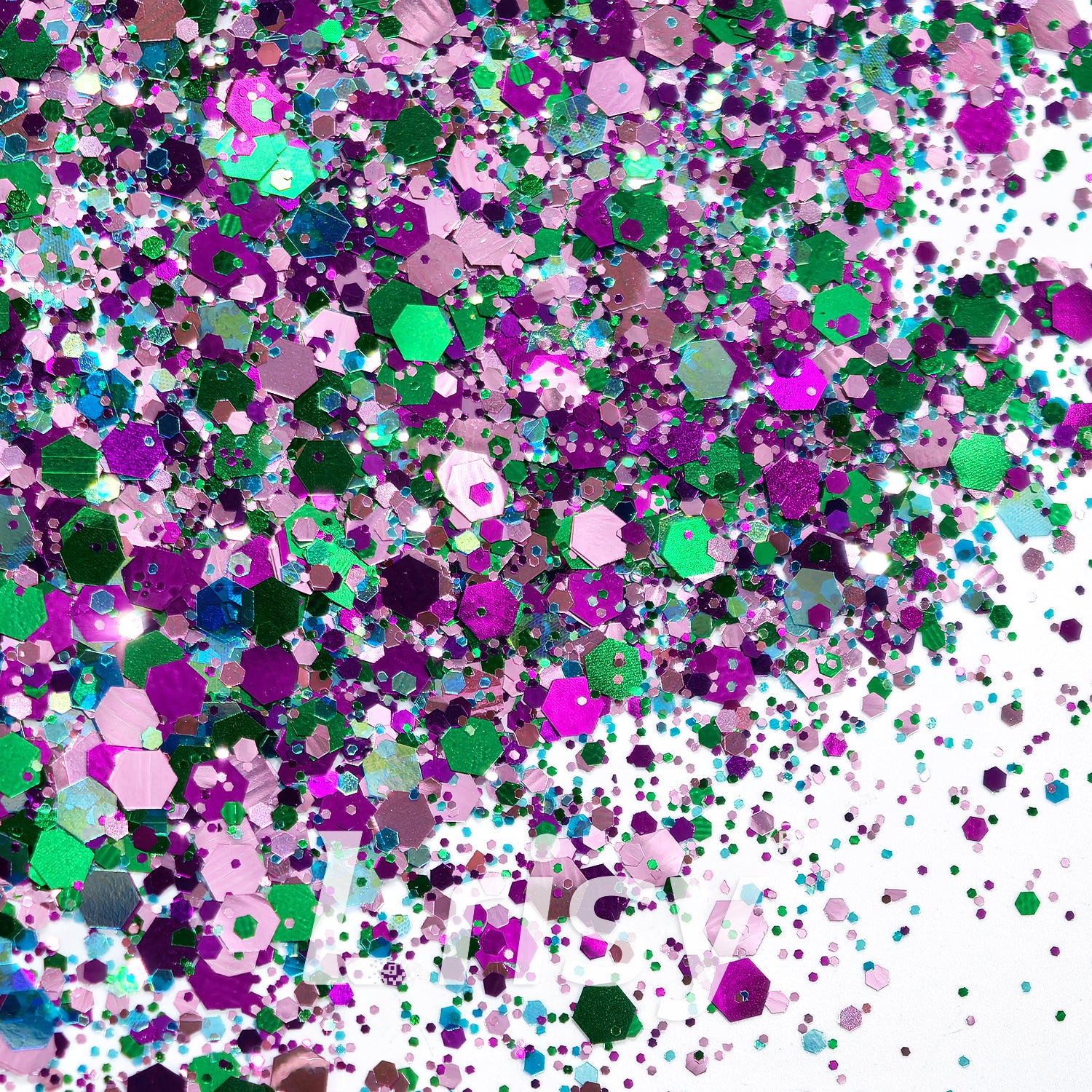 Enjoy Flowers Metallic Hexagon Custom Mixed Glitter FF01