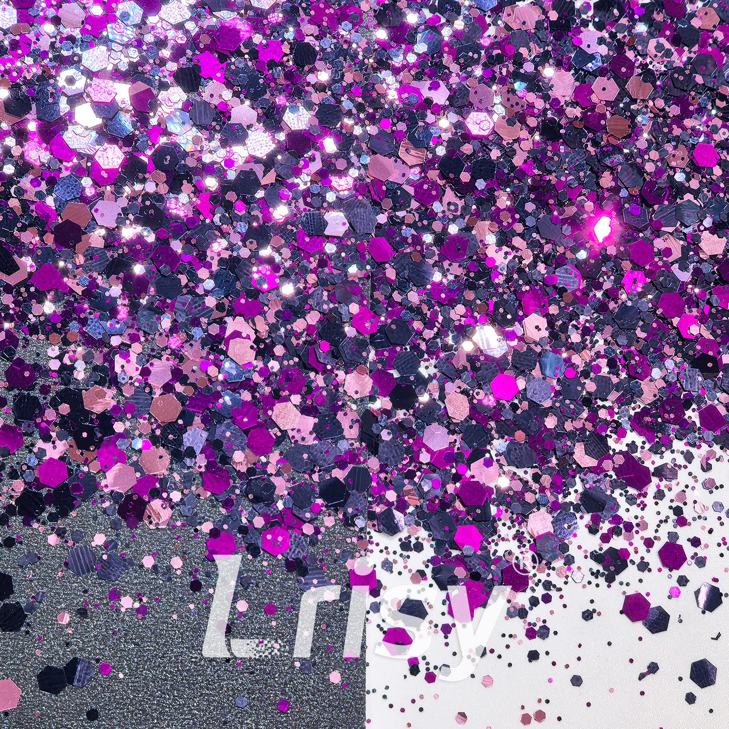 Black Currant Metallic Hexagon Custom Mixed Glitter FF08