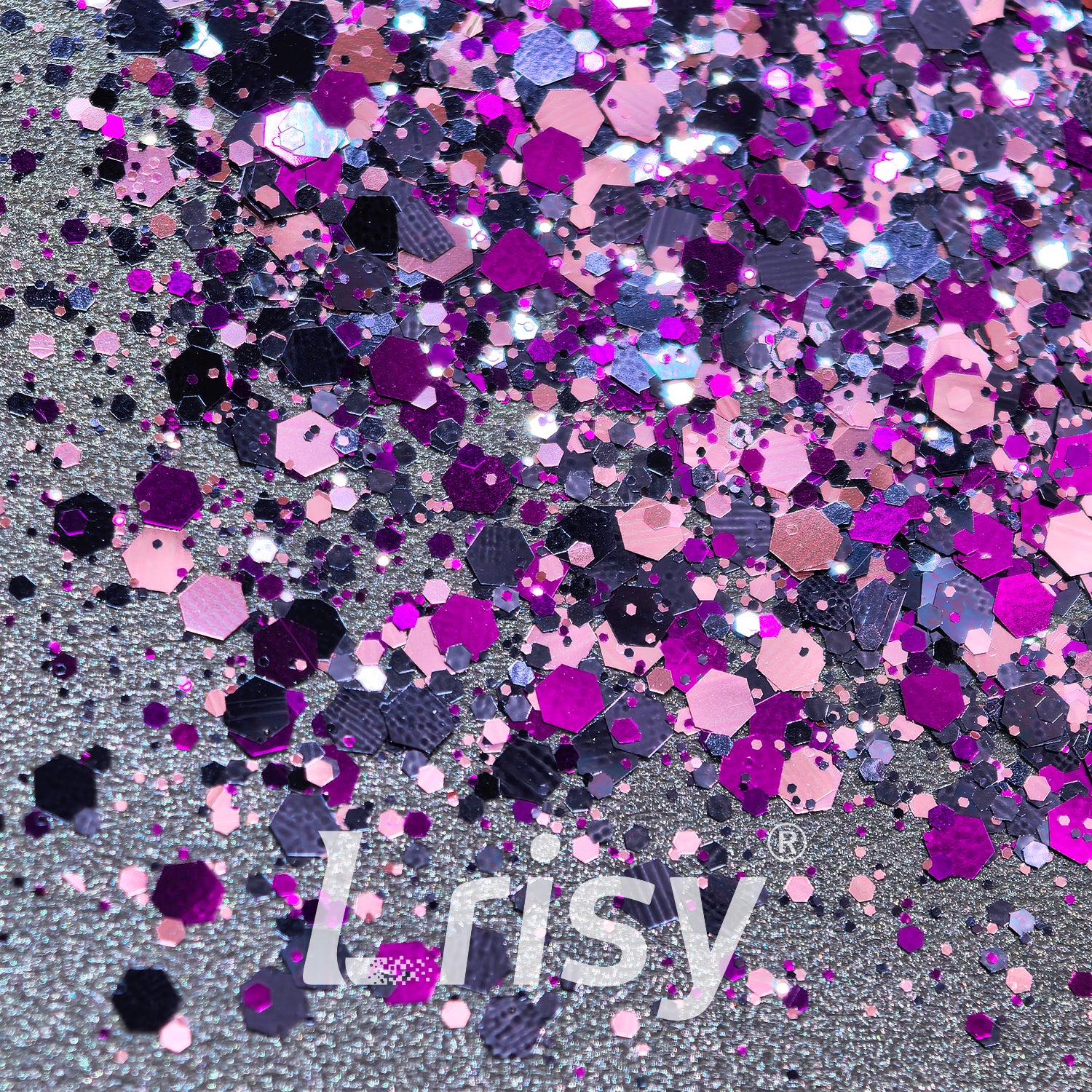 Black Currant Metallic Hexagon Custom Mixed Glitter FF08