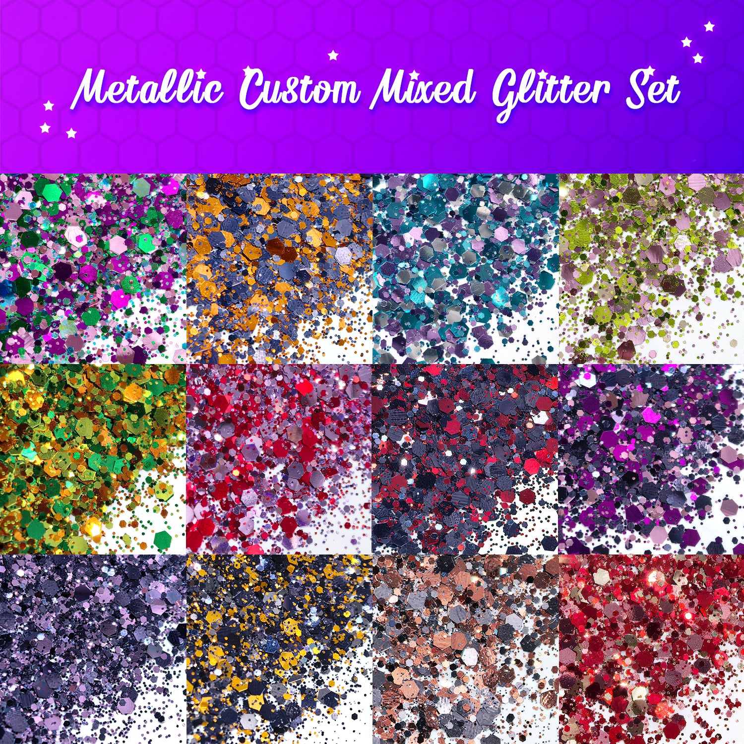 FF Metallic Custom Mixed Glitter Set 12 Colors