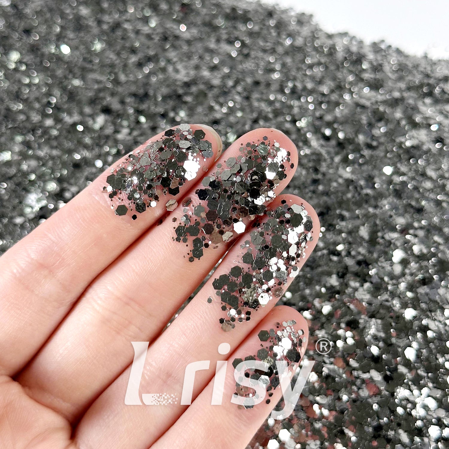 General Mixed Solvent Resistance Crystal Dark Grey Pure Color Glitter GH8500AC