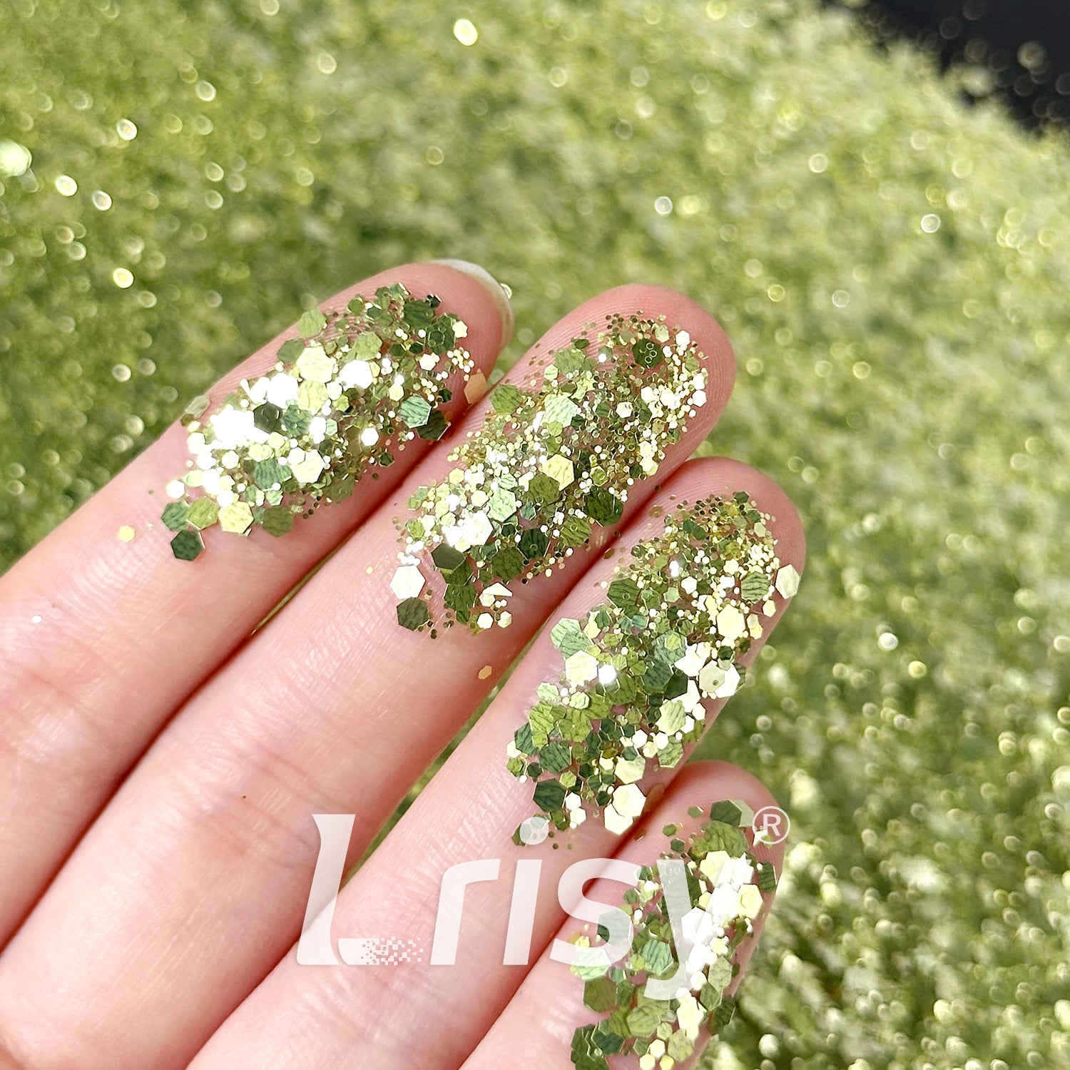 General Mixed Solvent Resistance Crystal Mousse Green Pure Color Glitter GH8503AC