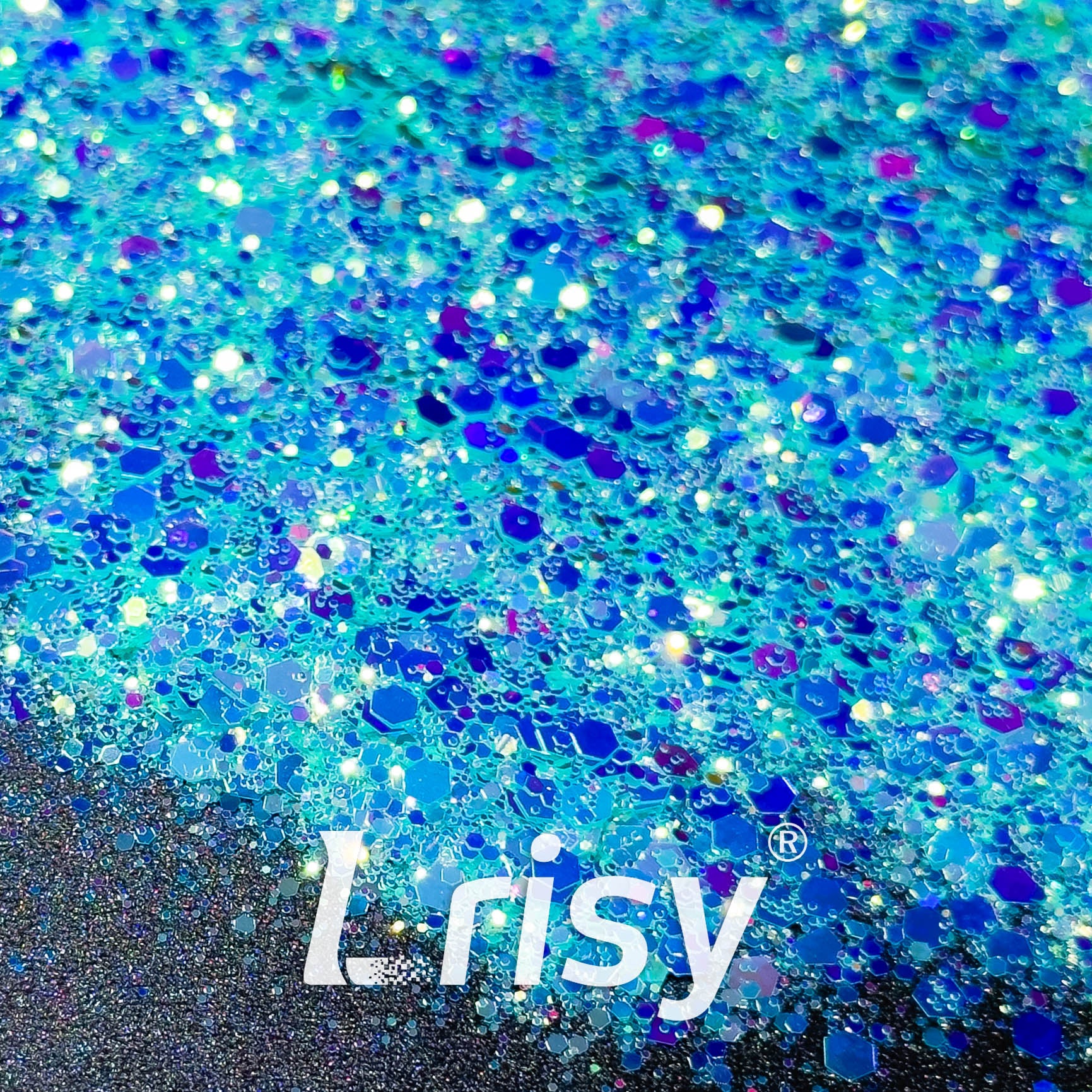 High Brightness Fluorescent Iridescent Blue Chunky Mixed Glitter HA205