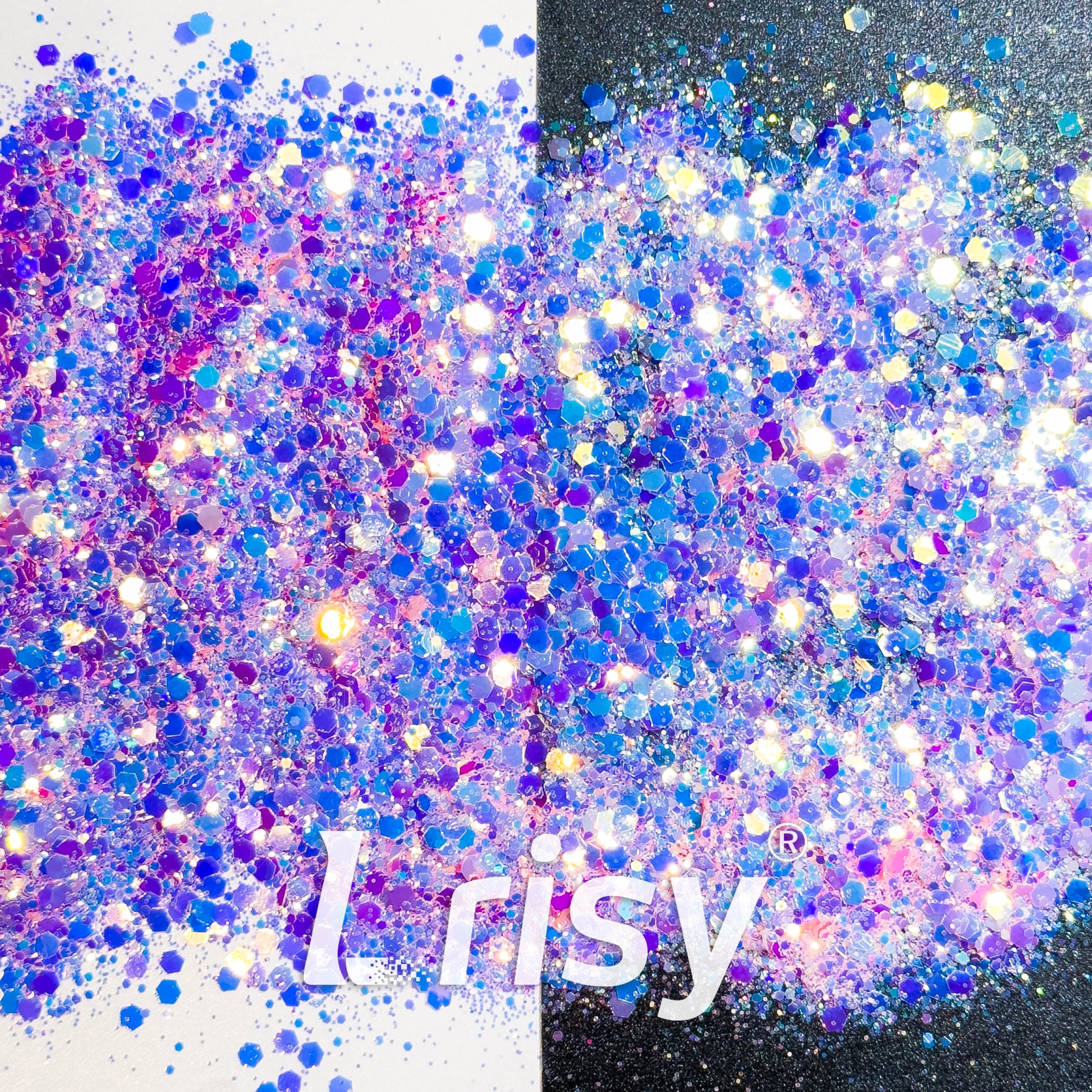 High Brightness Fluorescent Iridescent Purple Chunky Mixed Glitter HA207