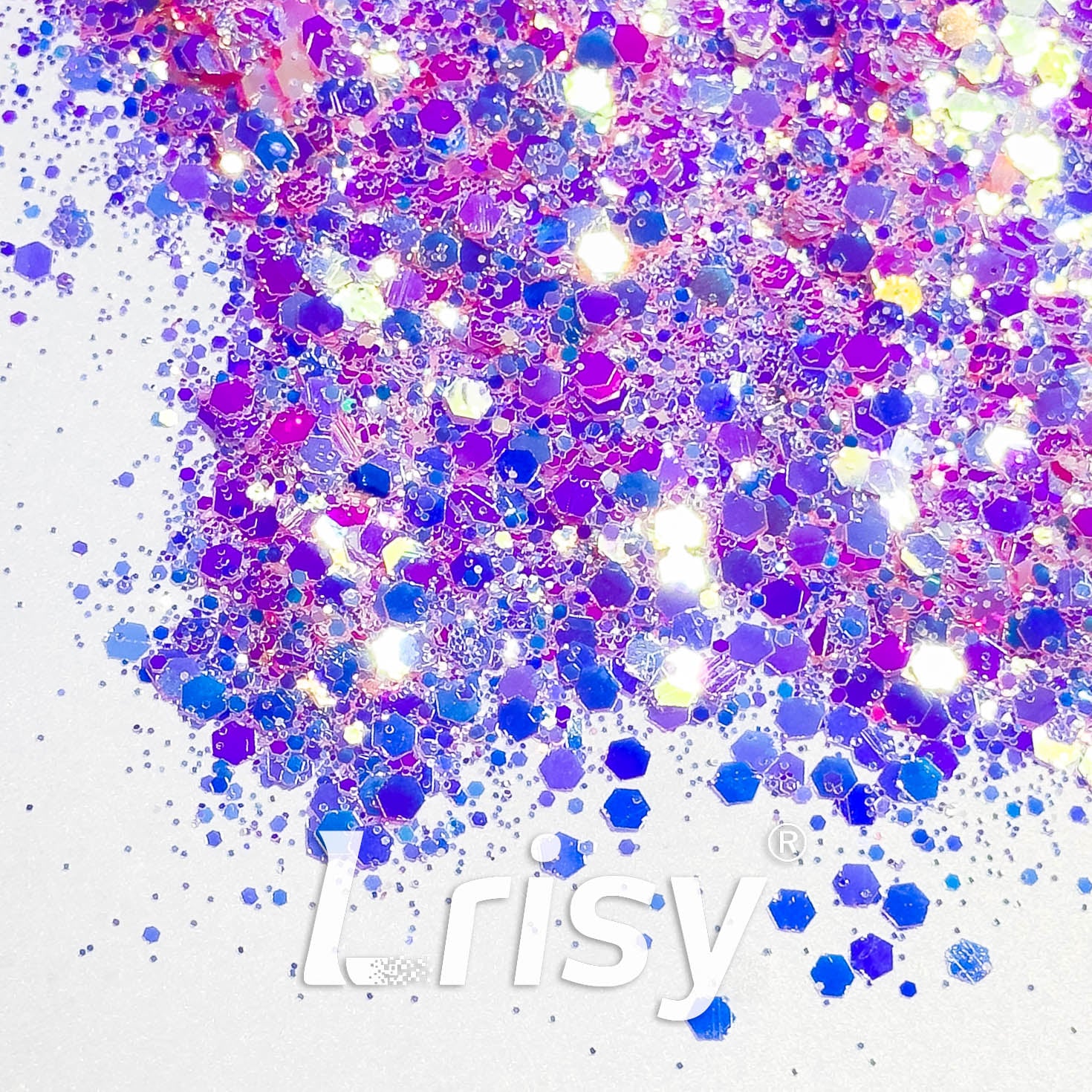 High Brightness Fluorescent Iridescent Purple Chunky Mixed Glitter HA207