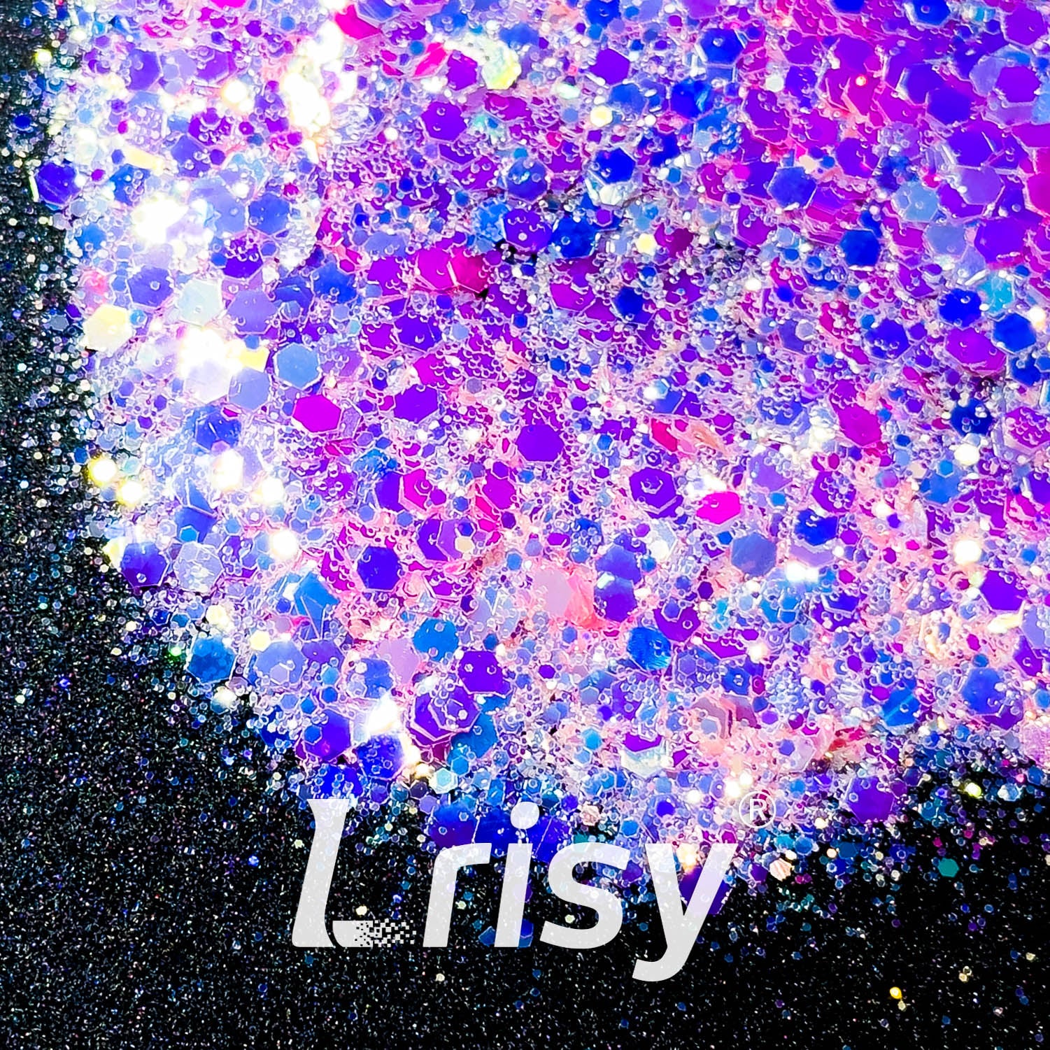 High Brightness Fluorescent Iridescent Purple Chunky Mixed Glitter HA207