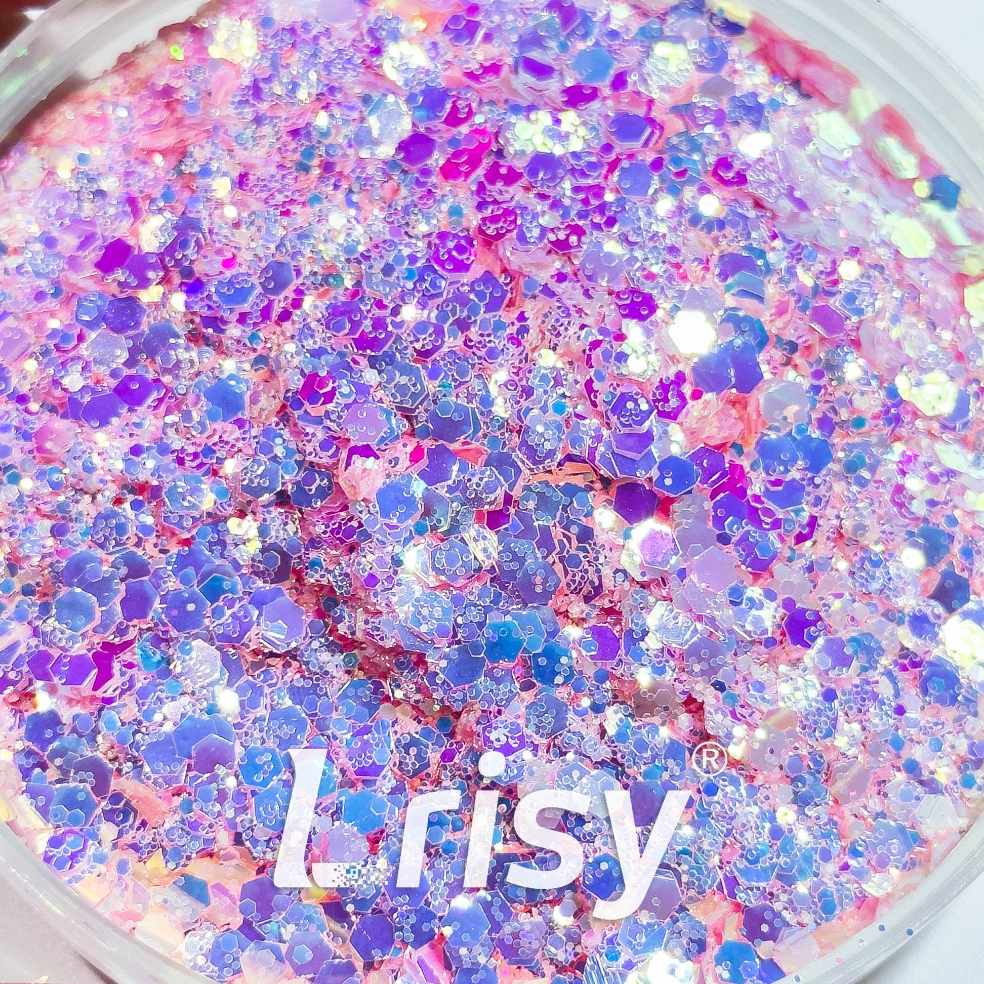 High Brightness Fluorescent Iridescent Purple Chunky Mixed Glitter HA207
