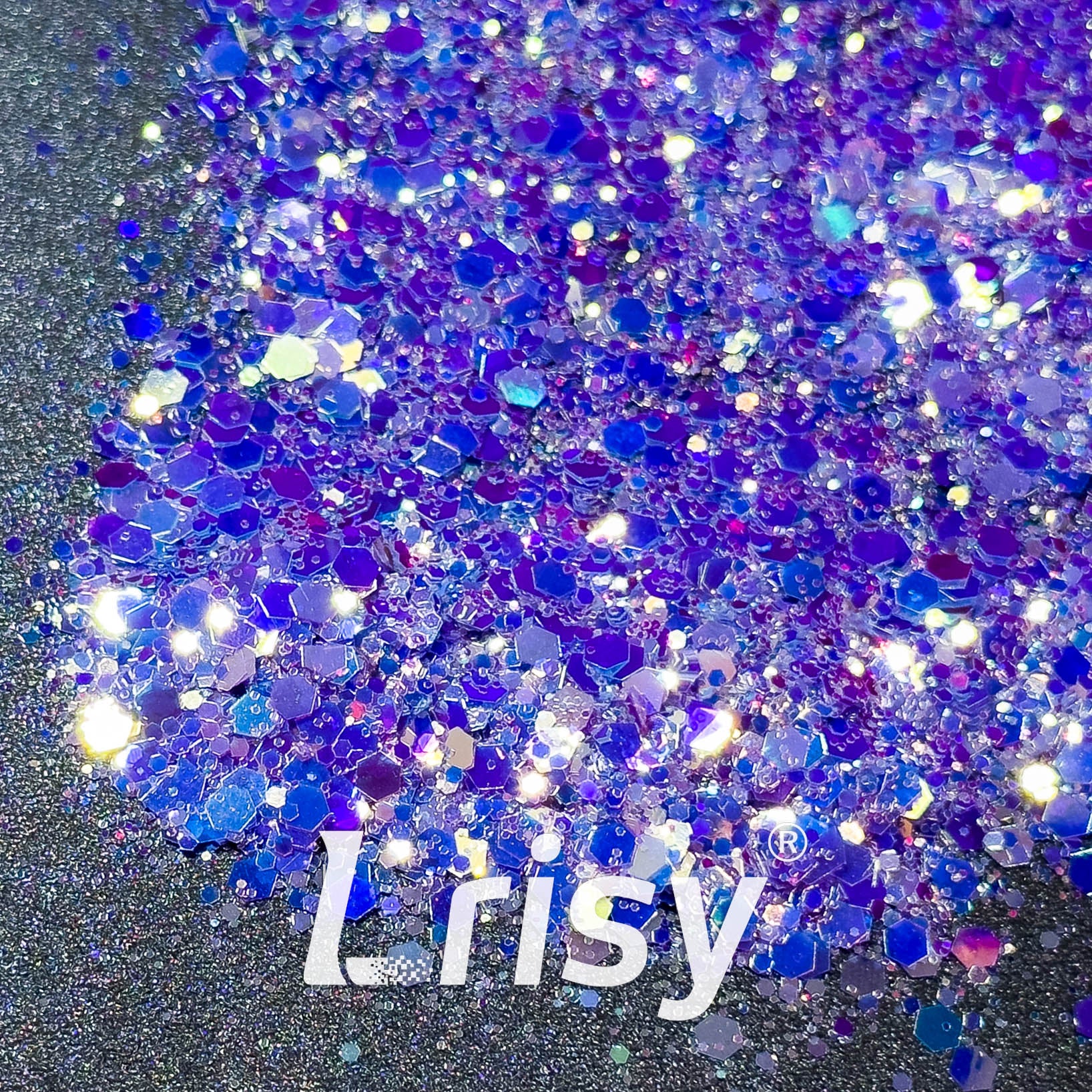 High Brightness Fluorescent Iridescent Purple Chunky Mixed Glitter HA208