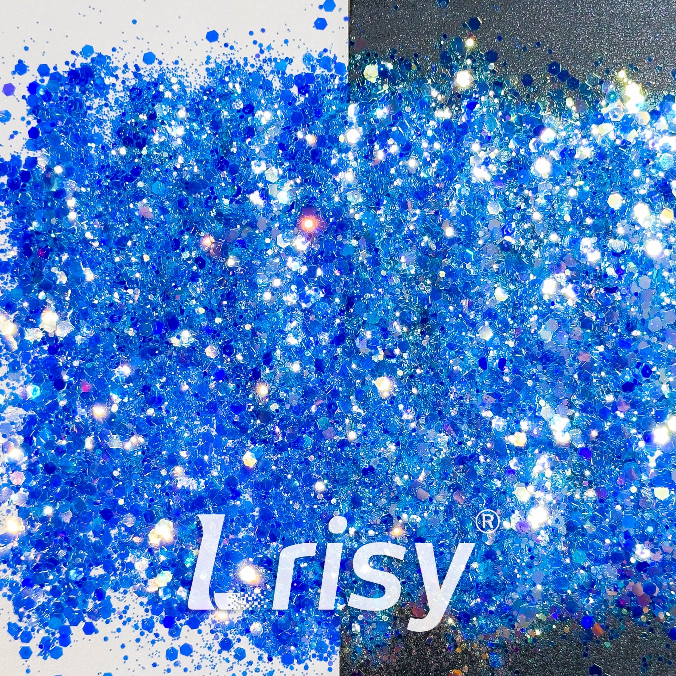 High Brightness Fluorescent Iridescent Blue Chunky Mixed Glitter HA209