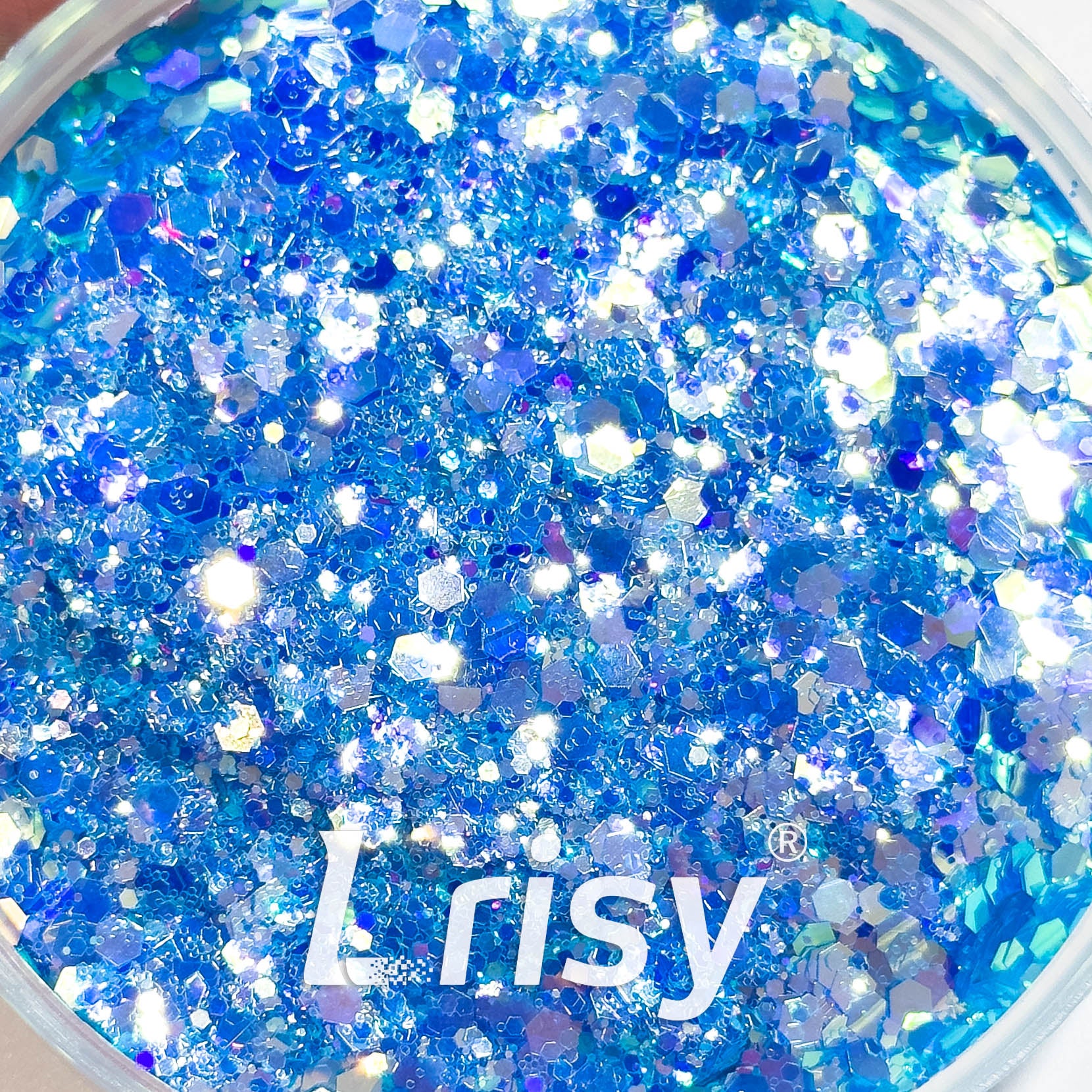 High Brightness Fluorescent Iridescent Blue Chunky Mixed Glitter HA209