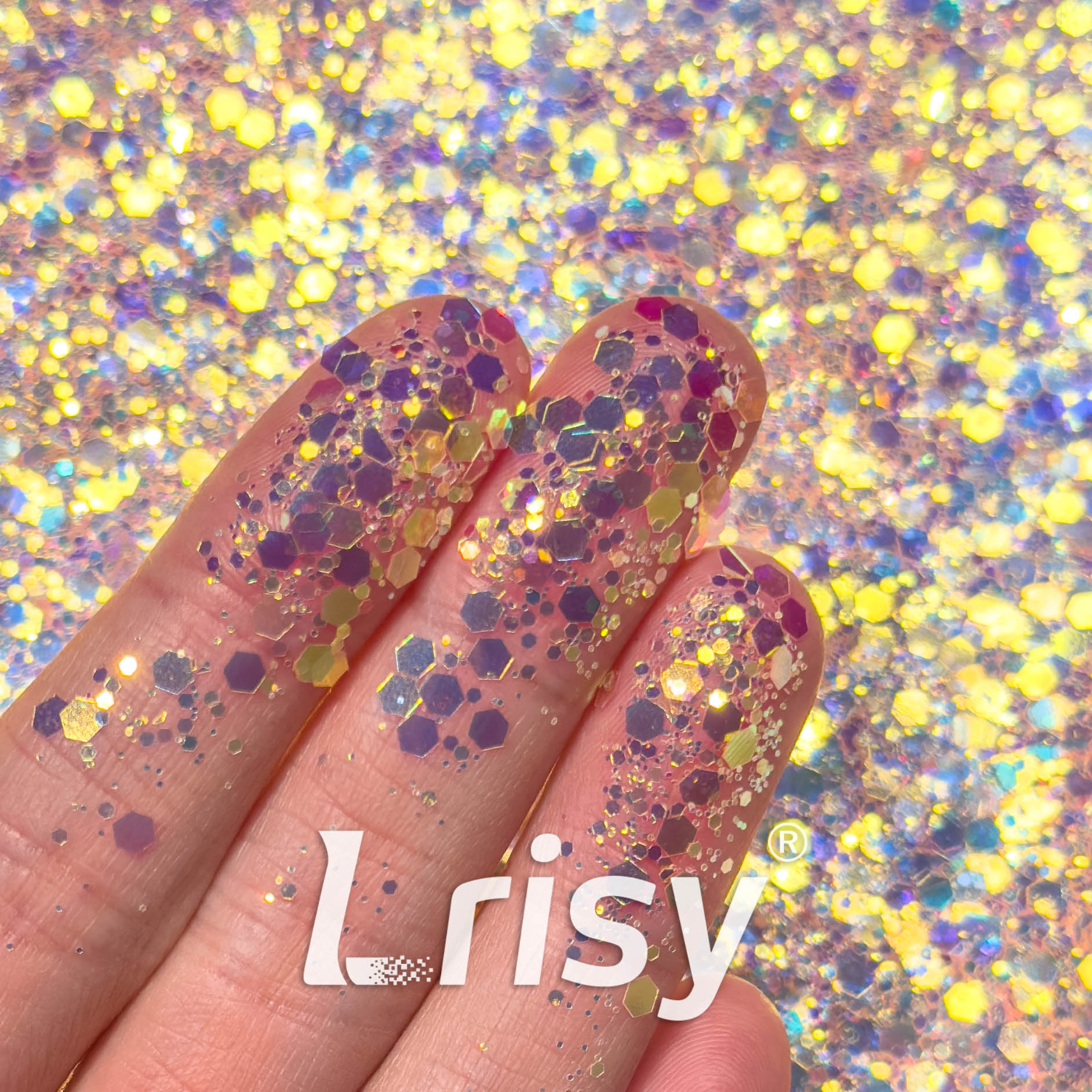 General Mixed High Brightness Iridescent Apricot Glitter HX1802