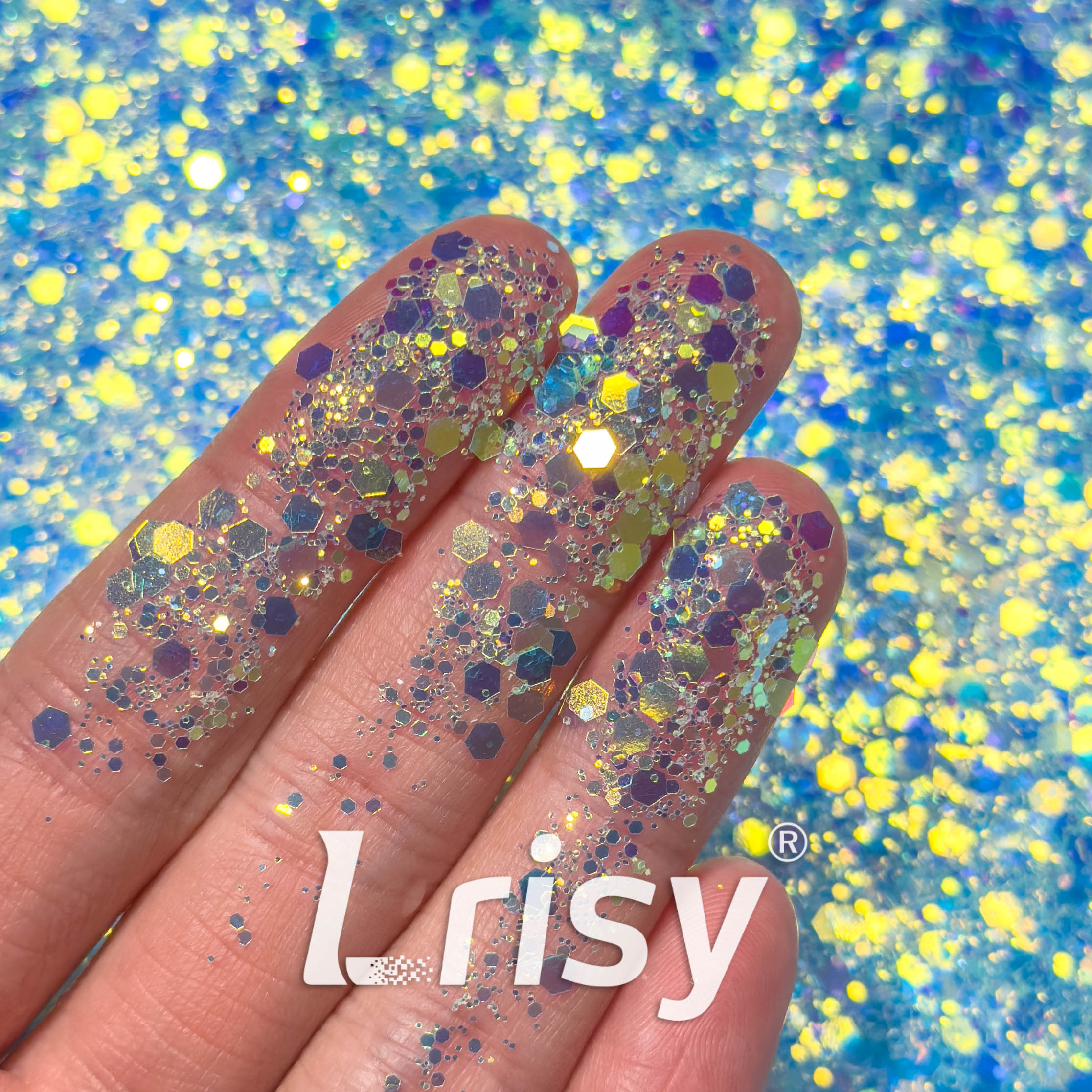 General Mixed High Brightness Iridescent Blue Glitter HX1803
