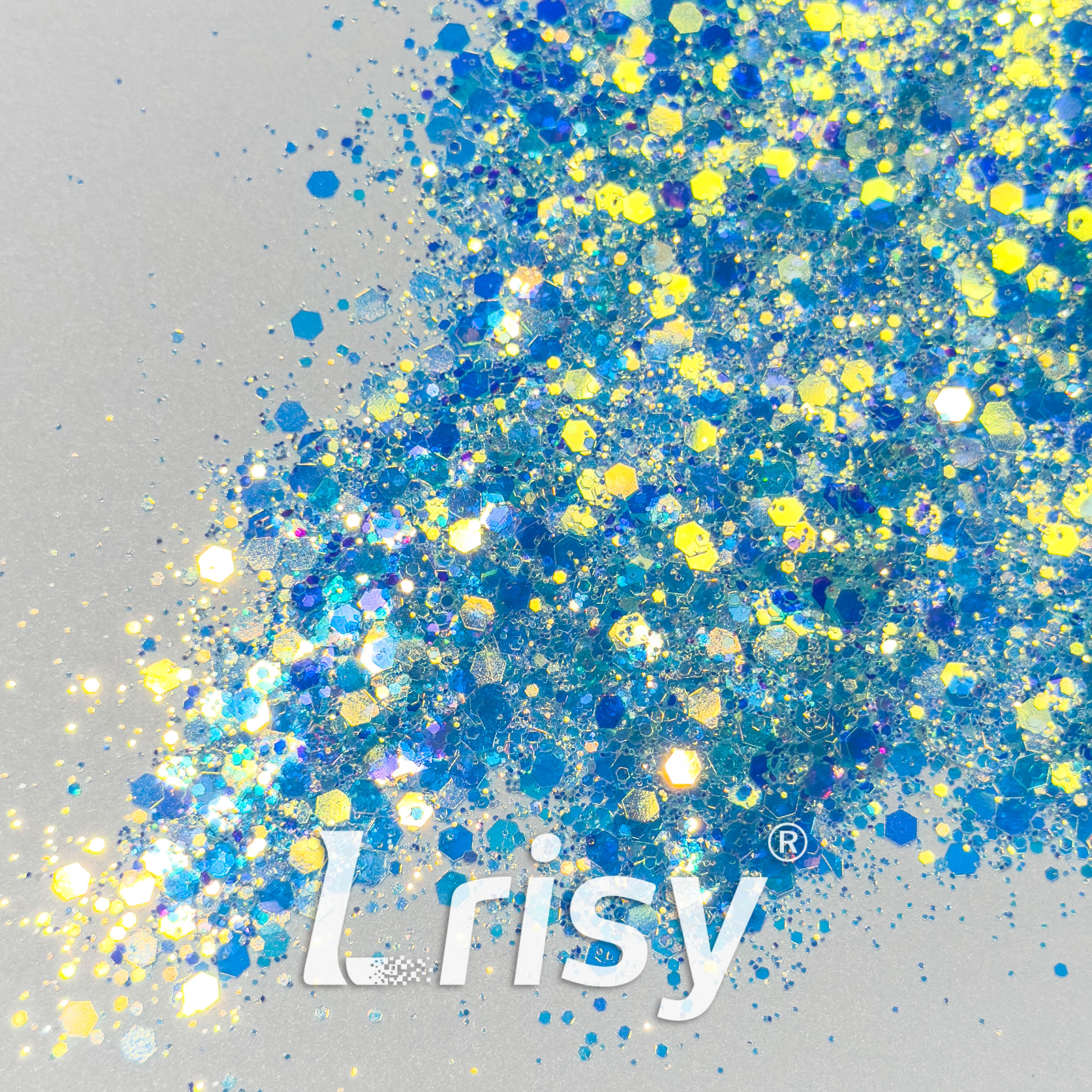 General Mixed High Brightness Iridescent Blue Glitter HX1803