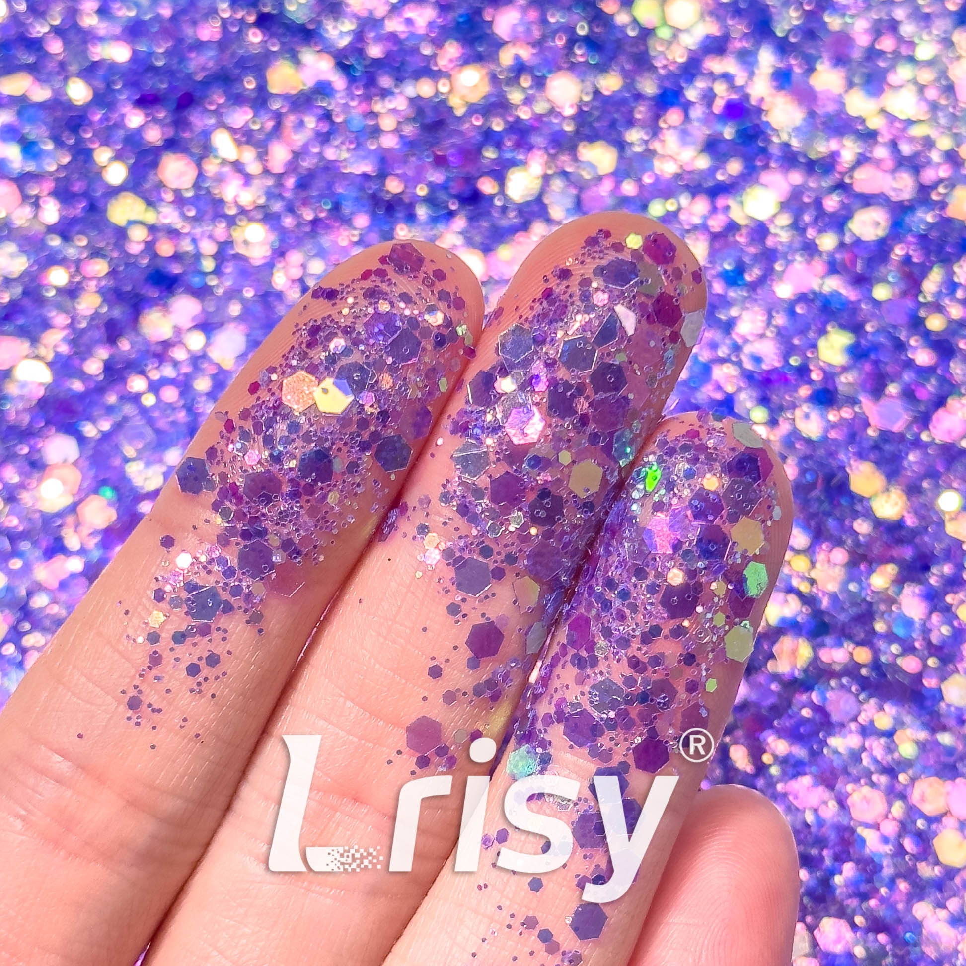 General Mixed High Brightness Iridescent Purple Glitter HX1811