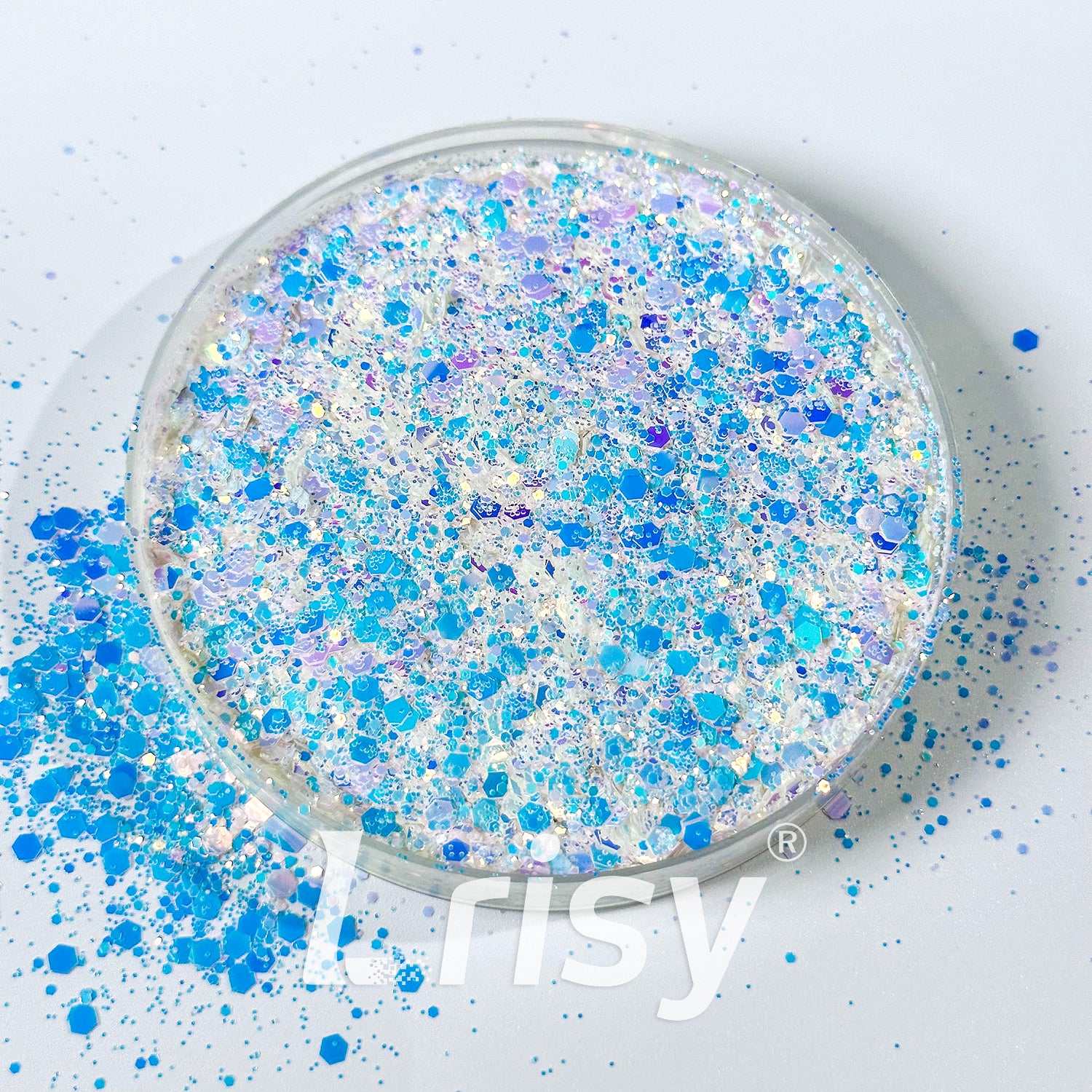 General Mixed Iridescent Blue Purple With White Color Shift Glitter 1904