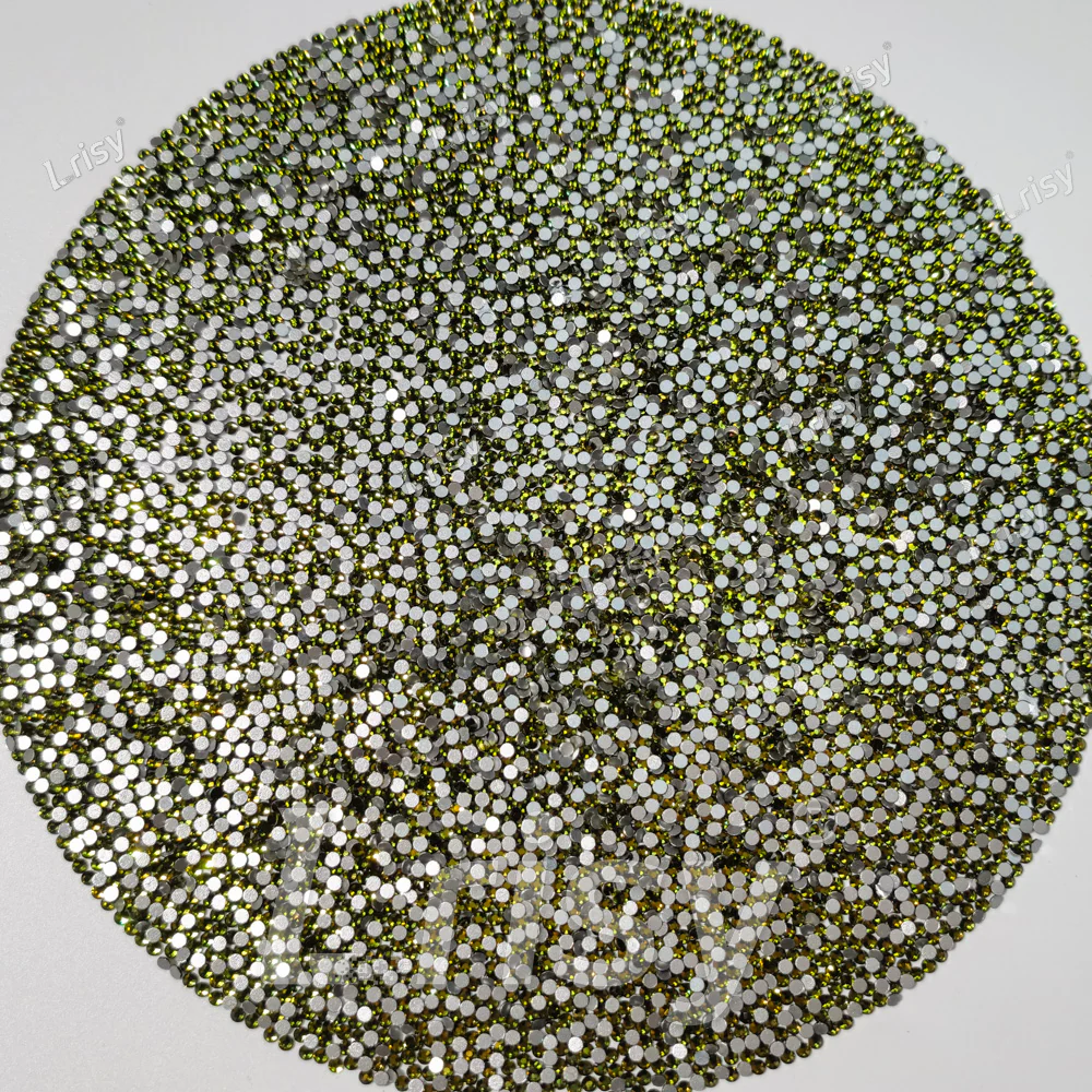 Olive Green (Olivine) Crystal Transparent Flat Back Rhinestones FBRS008