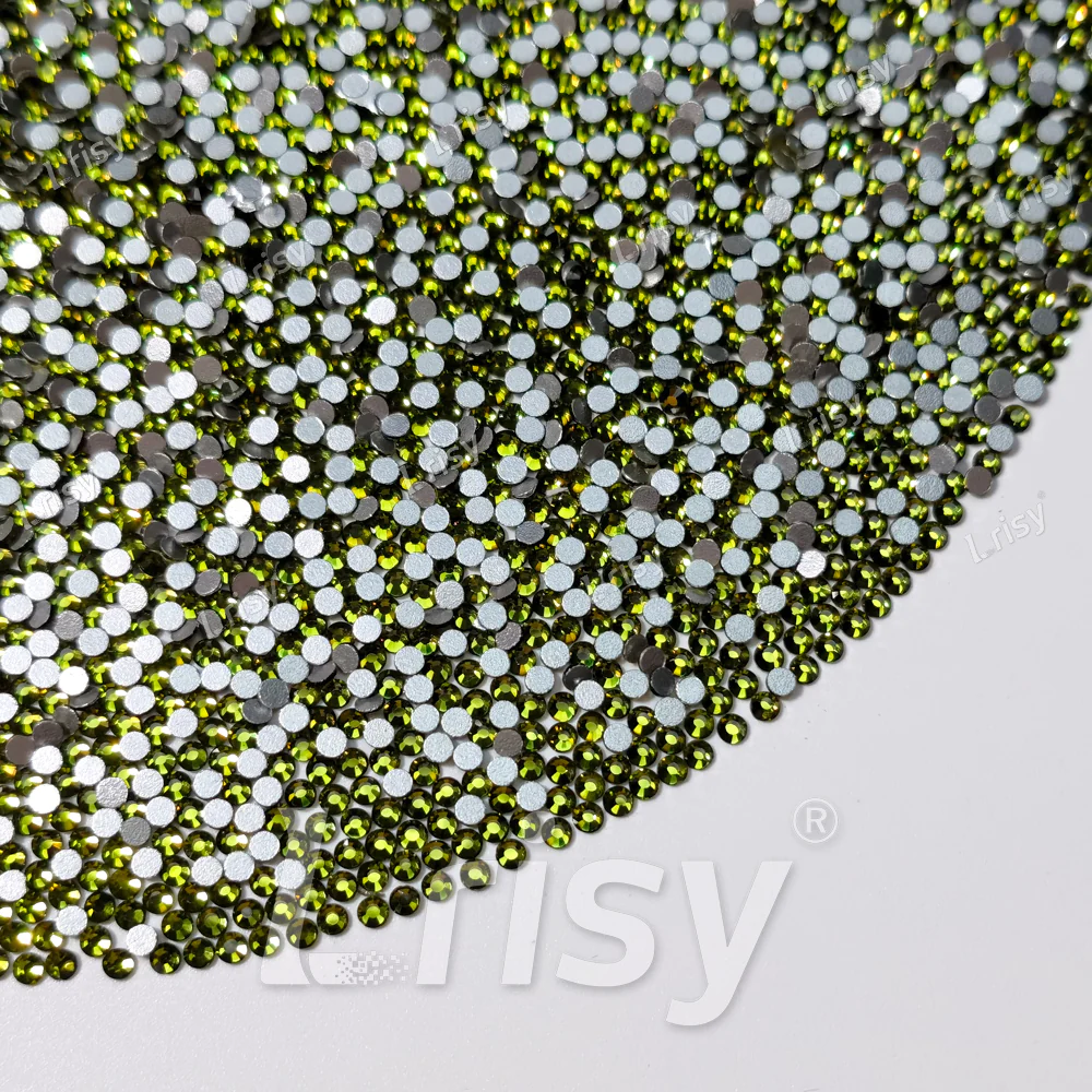 Olive Green (Olivine) Crystal Transparent Flat Back Rhinestones FBRS008