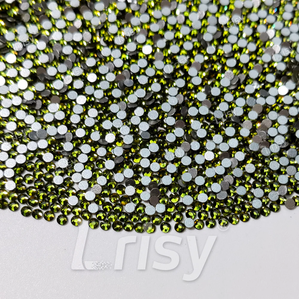 Olive Green (Olivine) Crystal Transparent Flat Back Rhinestones FBRS008