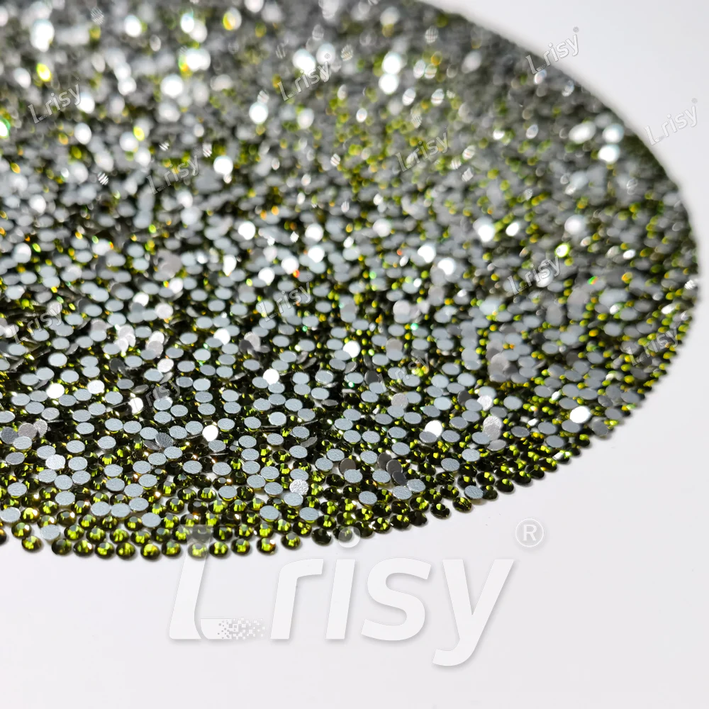 1.9-2.1mm Olive Green (Olivine) Flat back Rhinestones FBRS008