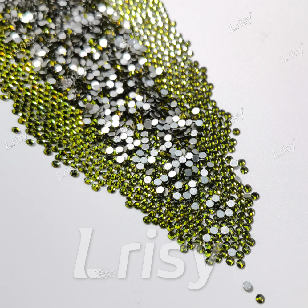 Olive Green (Olivine) Crystal Transparent Flat Back Rhinestones FBRS008