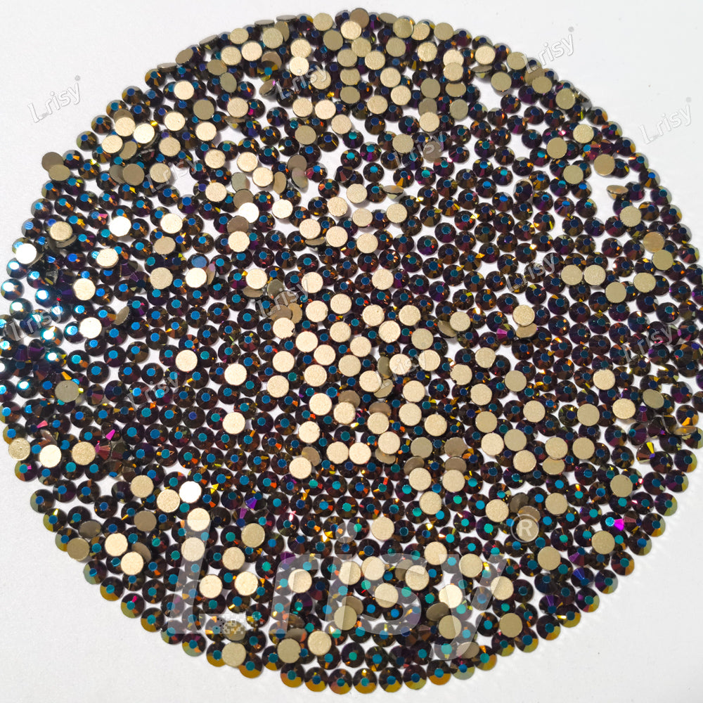 Purple Fantasy Gold Flat Back Rhinestones FBRS049