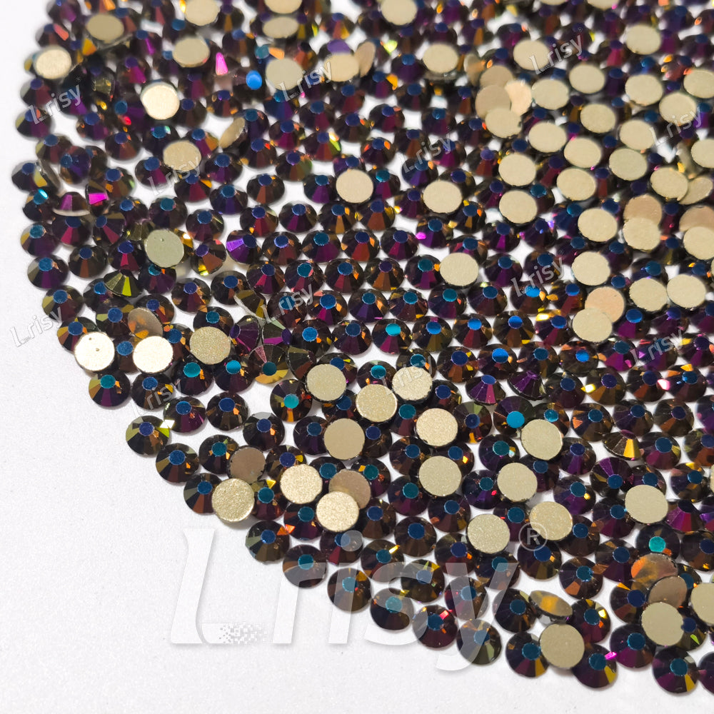 Purple Fantasy Gold Flat Back Rhinestones FBRS049