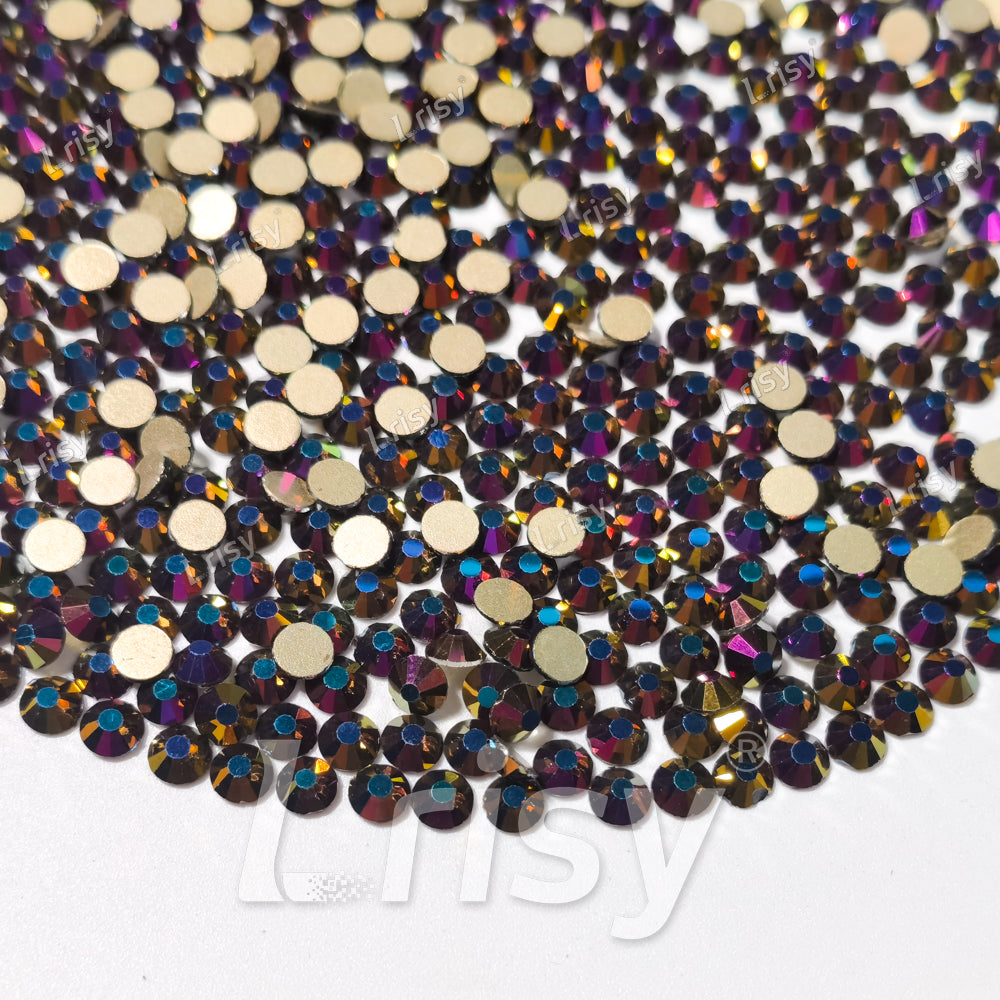 Purple Fantasy Gold Flat Back Rhinestones FBRS049
