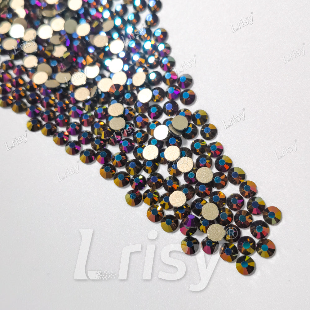 Purple Fantasy Gold Flat Back Rhinestones FBRS049