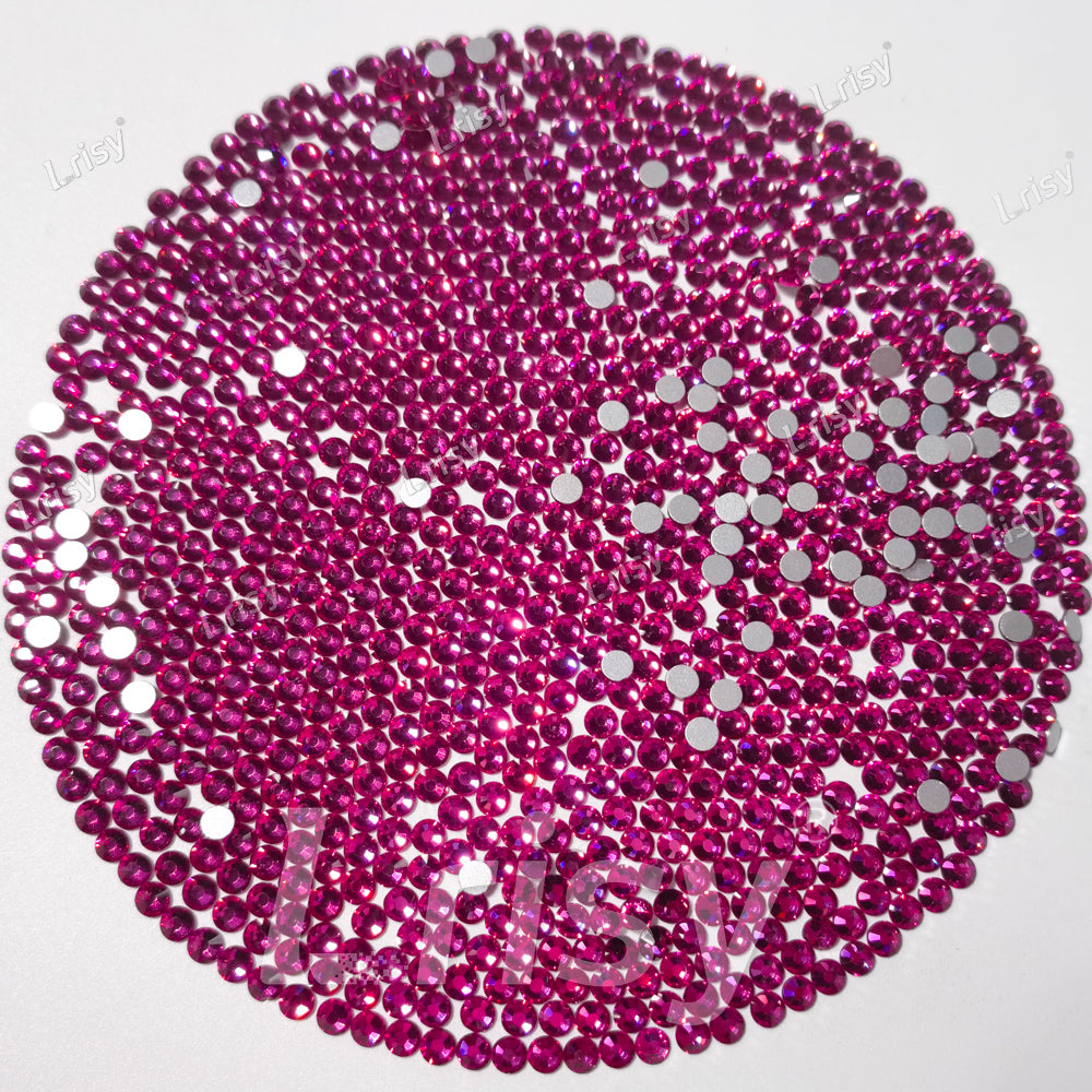 (O)Fuchsia Flat back Rhinestones FBRS025