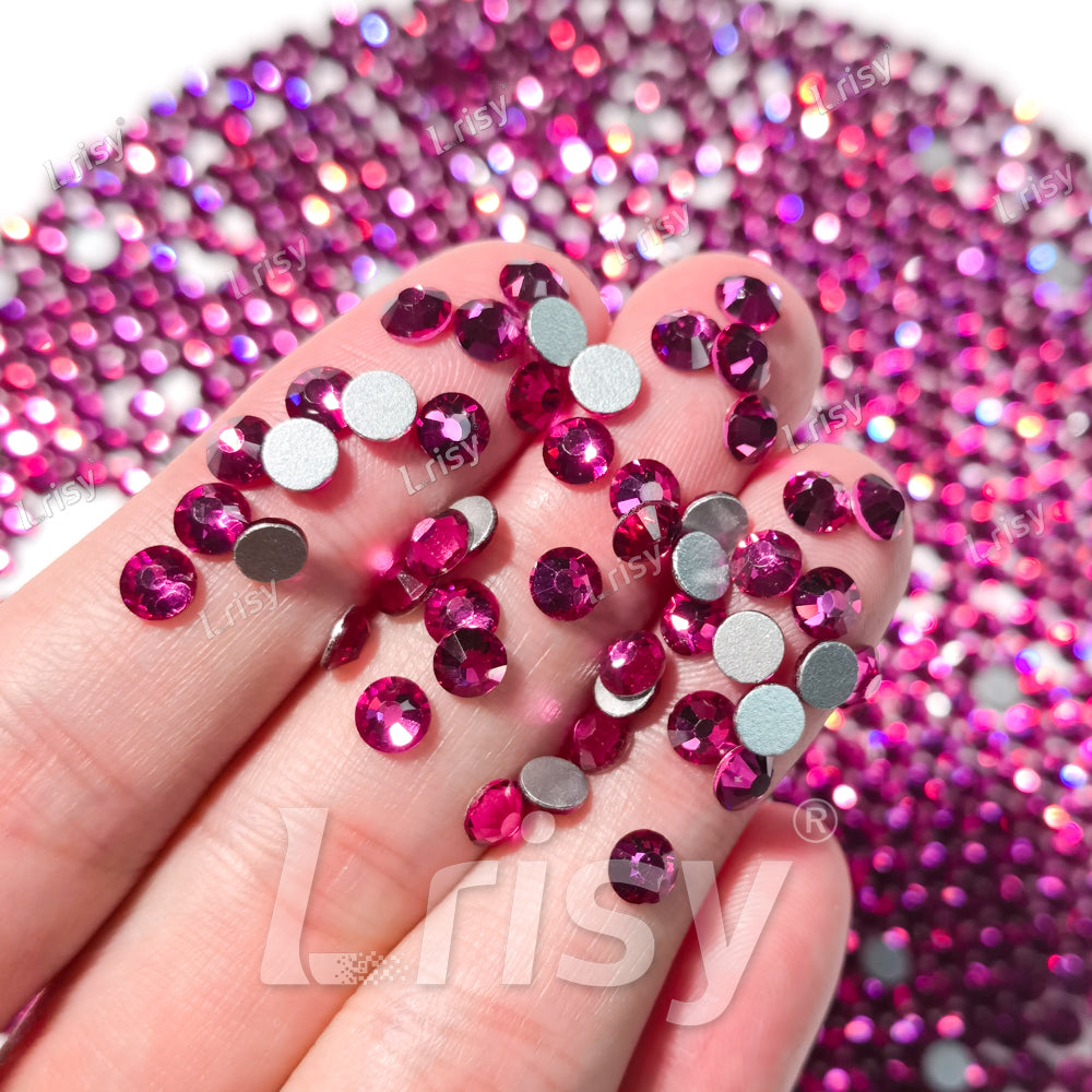 (O)Fuchsia Flat back Rhinestones FBRS025
