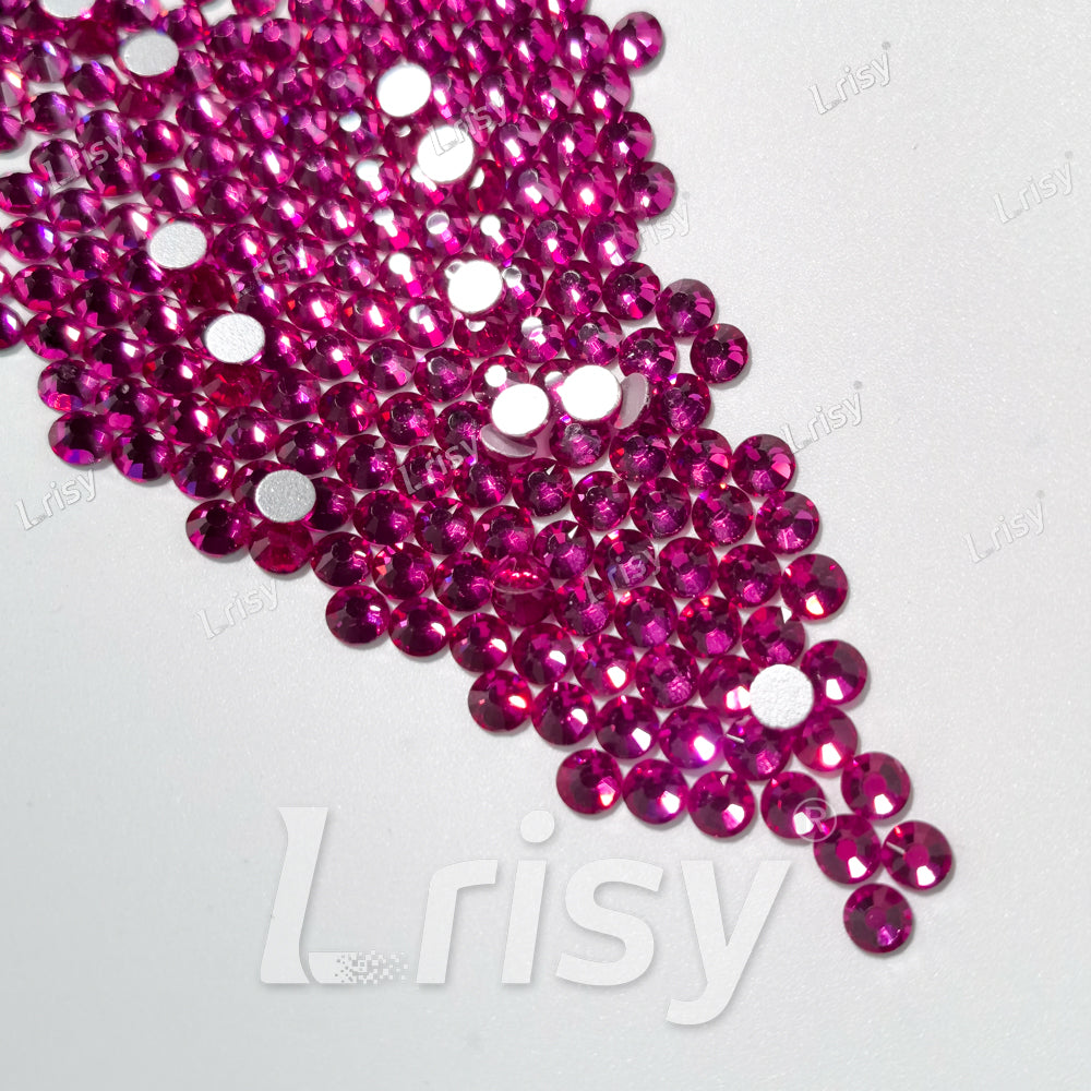(O)Fuchsia Flat back Rhinestones FBRS025
