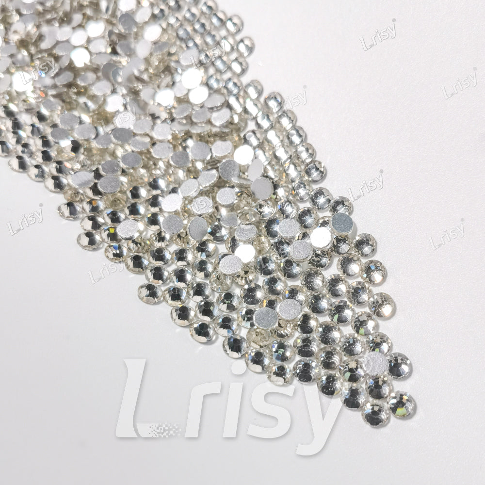 Silver White Crystal Transparent Flat Back Rhinestones FBRS001