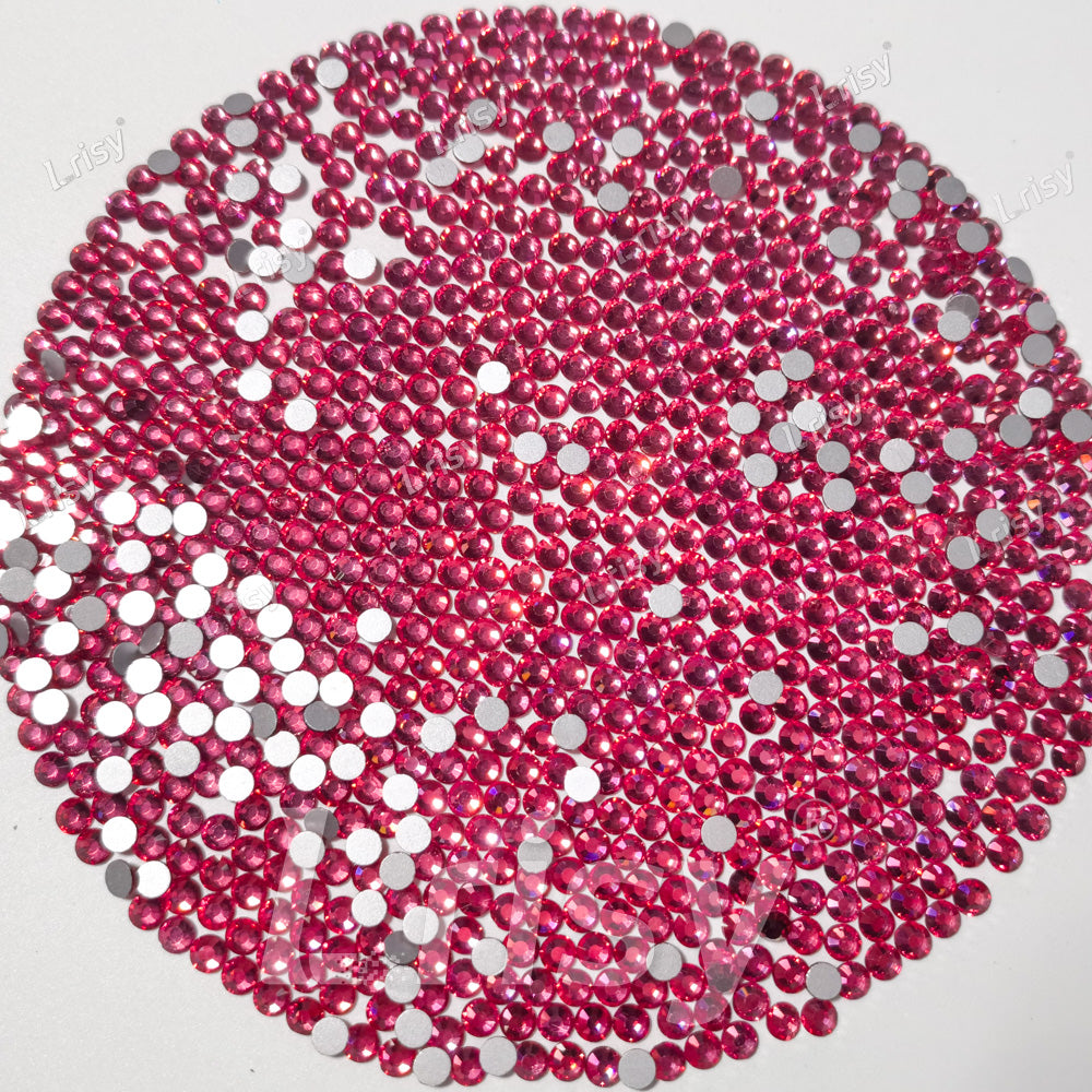 (O)Rose Red Flat back Rhinestones FBRS023