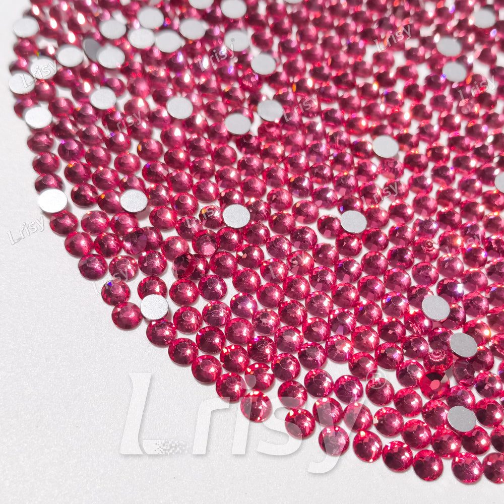 (O)Rose Red Flat back Rhinestones FBRS023