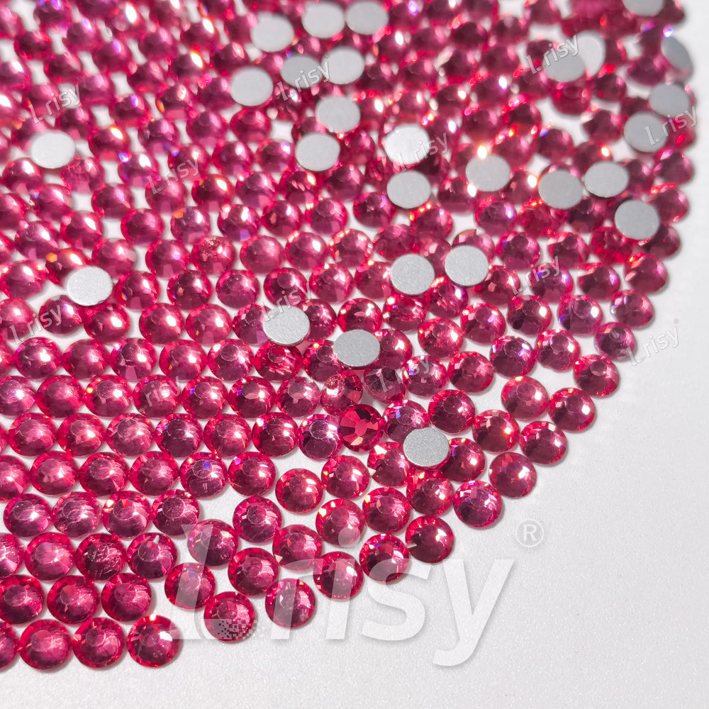 (O)Rose Red Flat back Rhinestones FBRS023