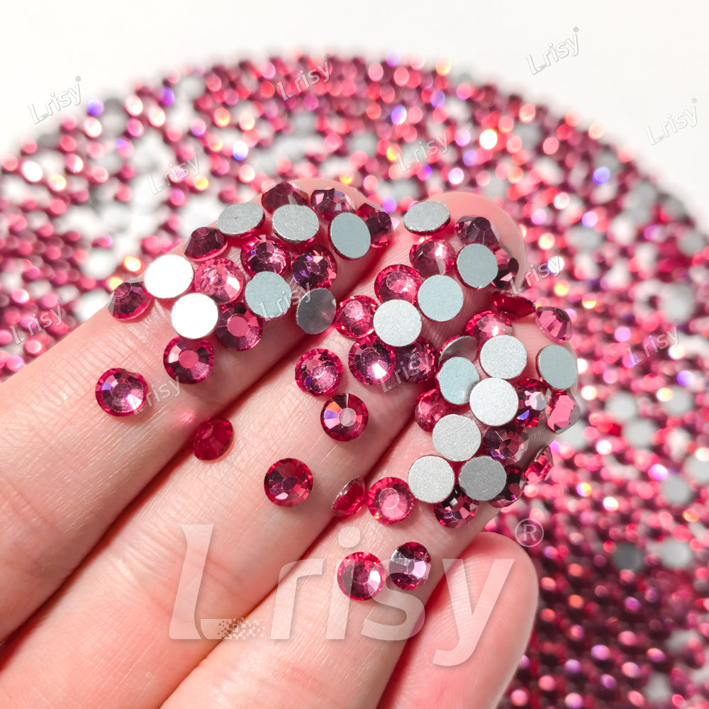 (O)Rose Red Flat back Rhinestones FBRS023